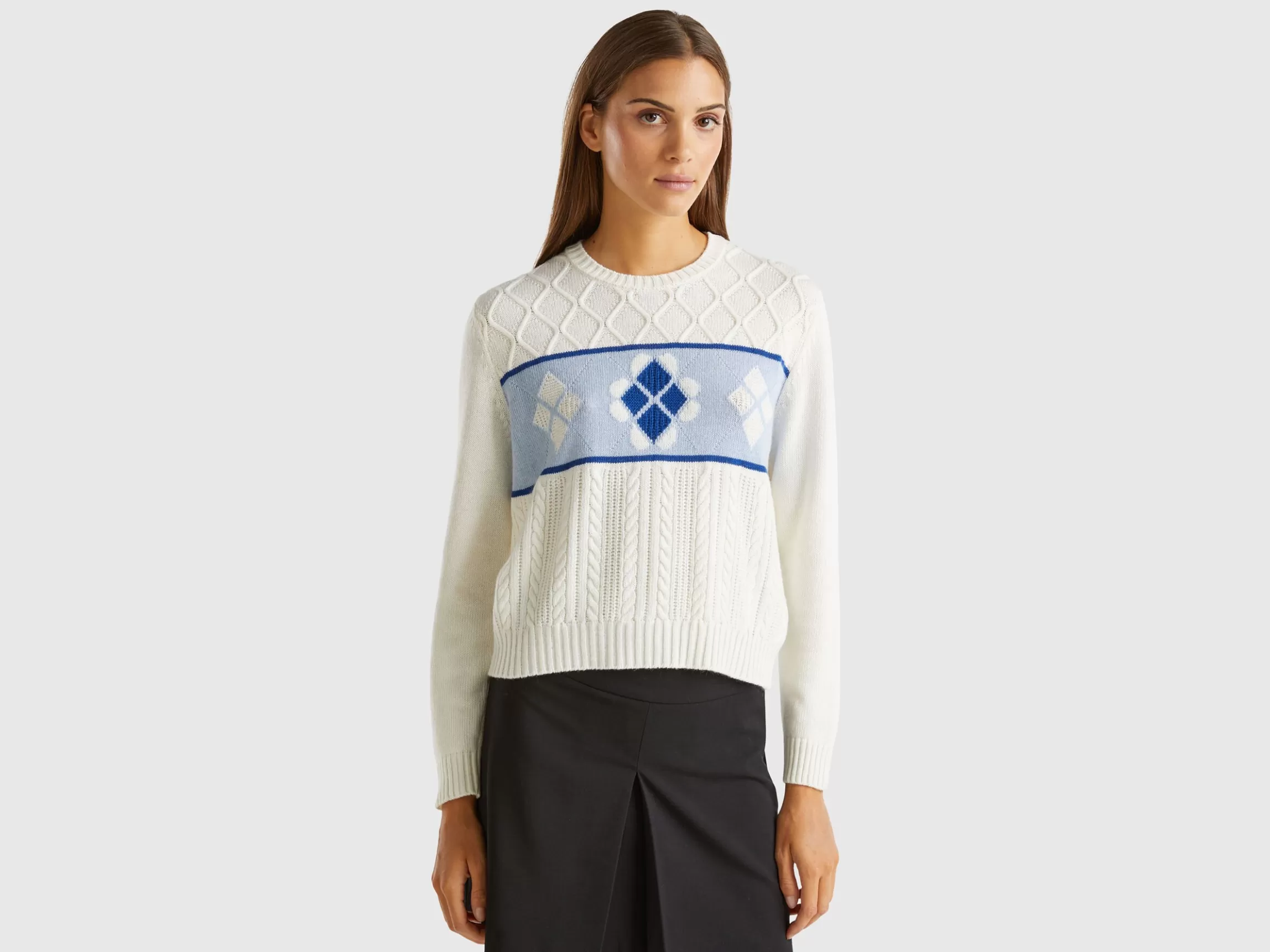 United Colors of Benetton Knit sweater with inlay