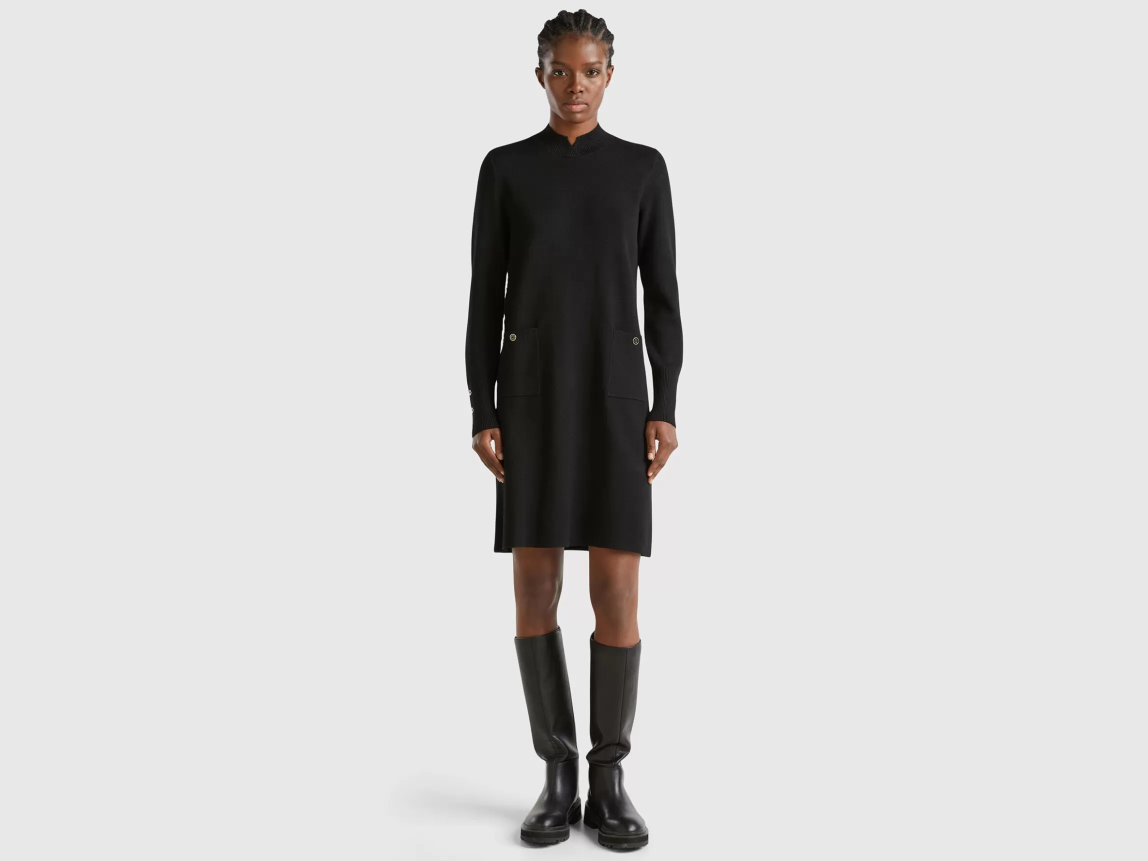 United Colors of Benetton Knit turtle neck dress