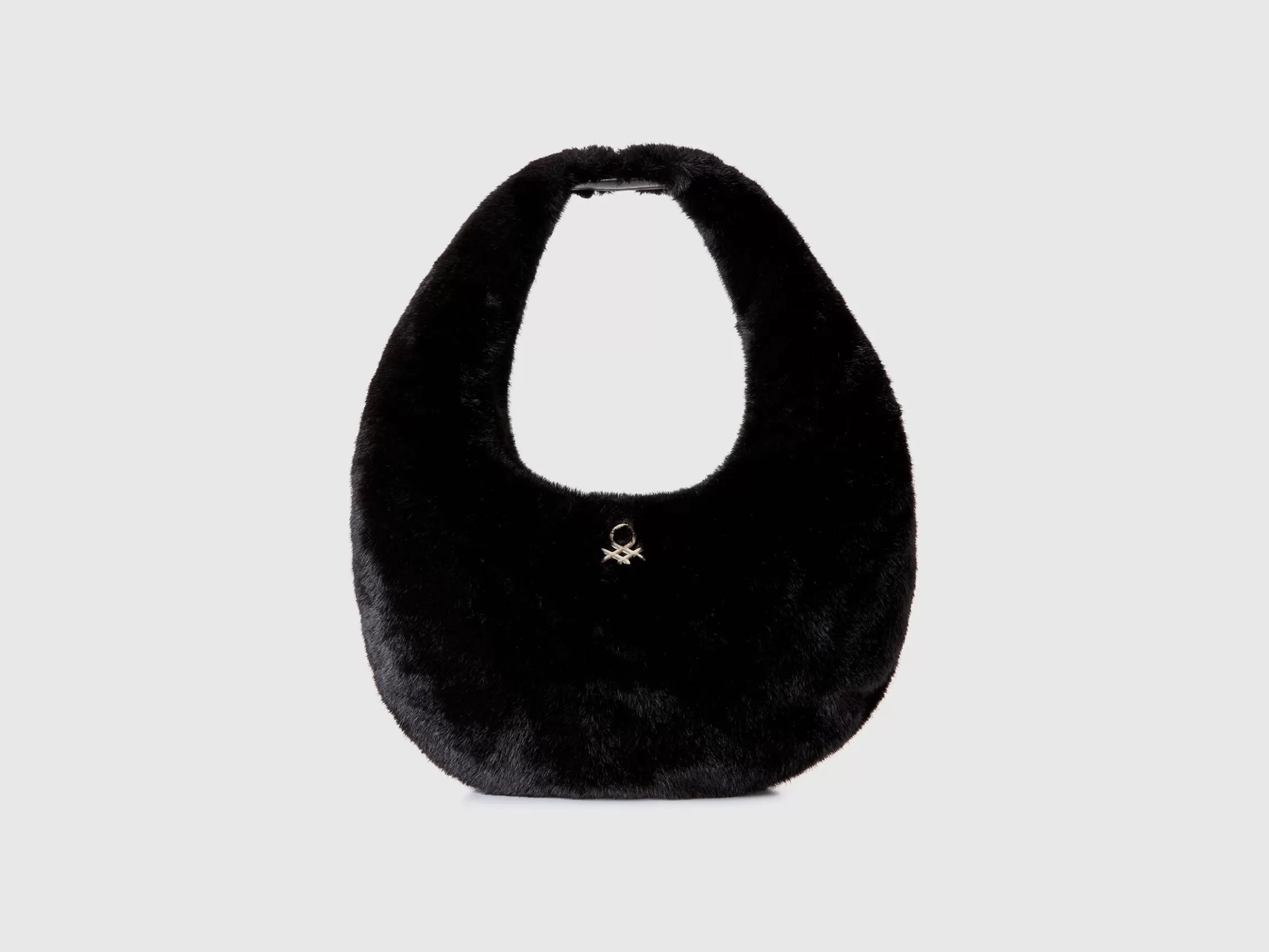 United Colors of Benetton Large crescent moon bag in faux fur