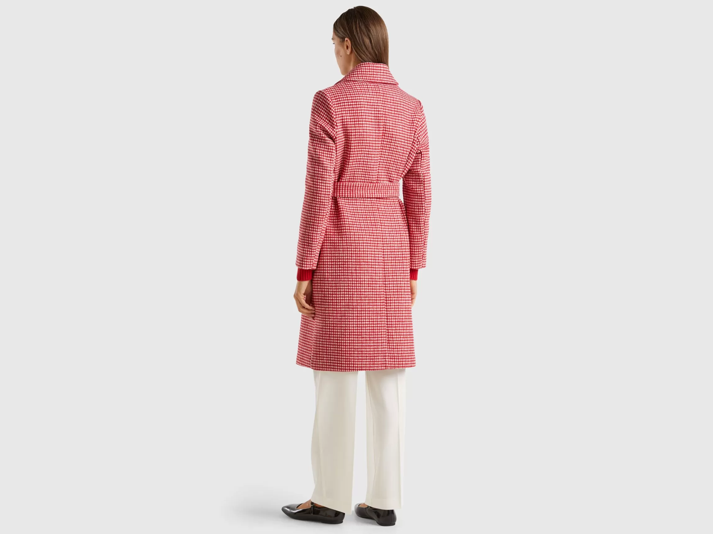 United Colors of Benetton Lightweight houndstooth coat