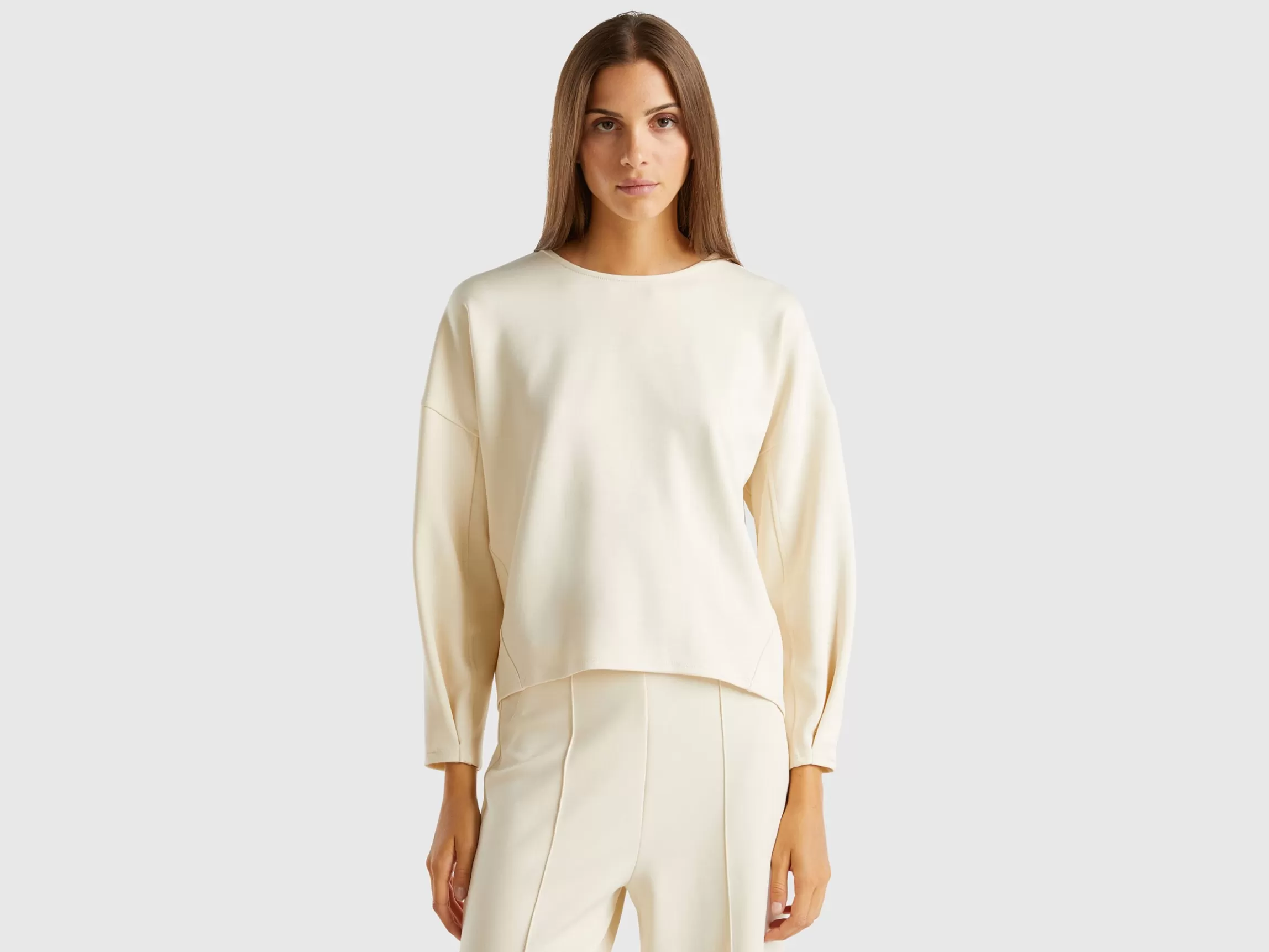 United Colors of Benetton Lightweight sweatshirt in cotton and Modal® blend