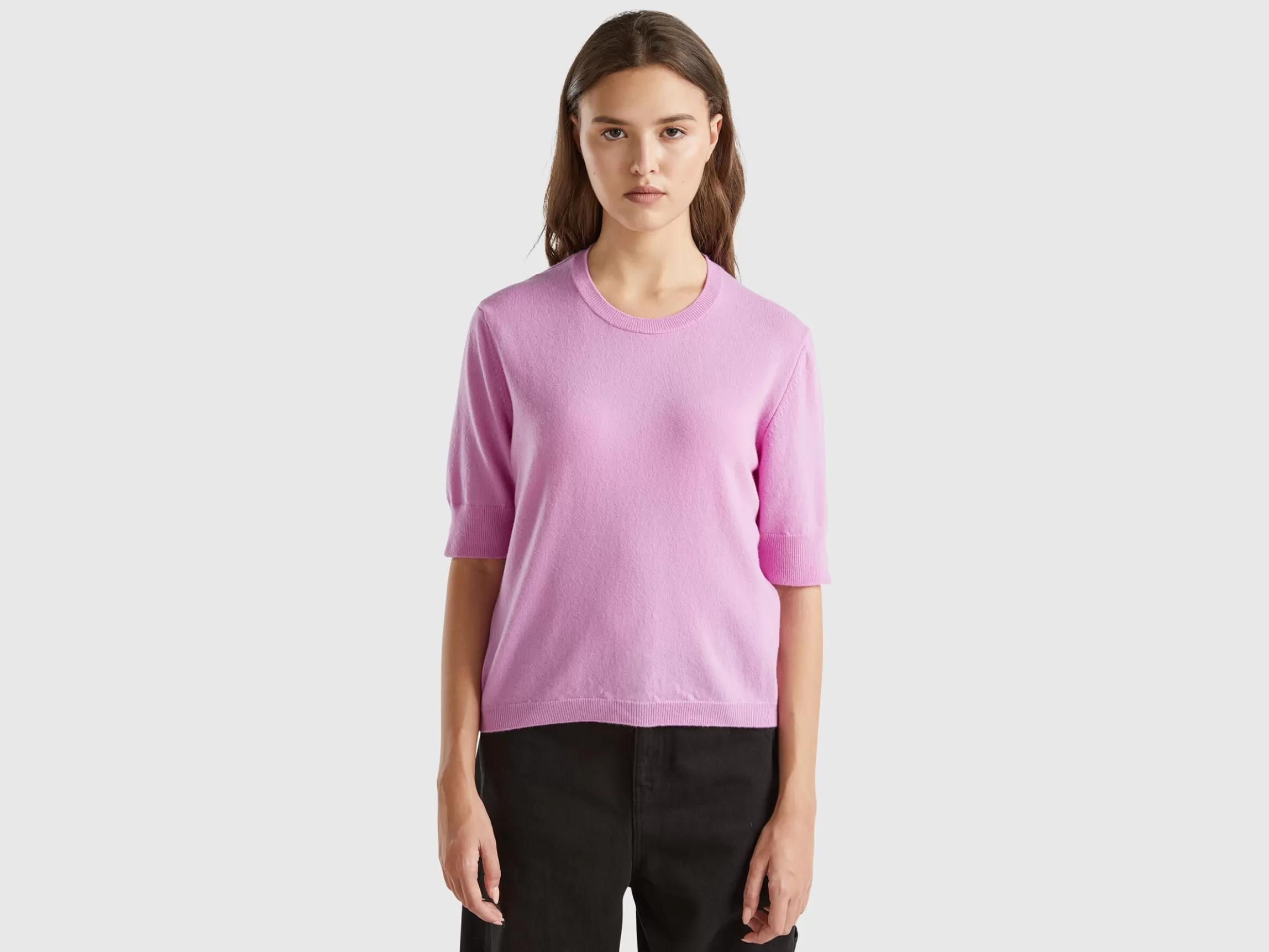 United Colors of Benetton short sleeve sweater in pure Merino wool