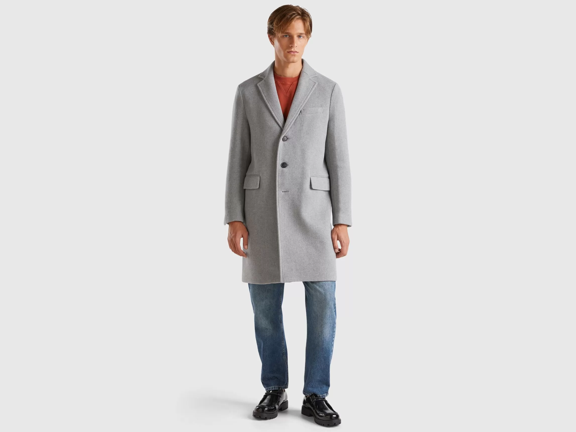 United Colors of Benetton Lined coat in wool blend