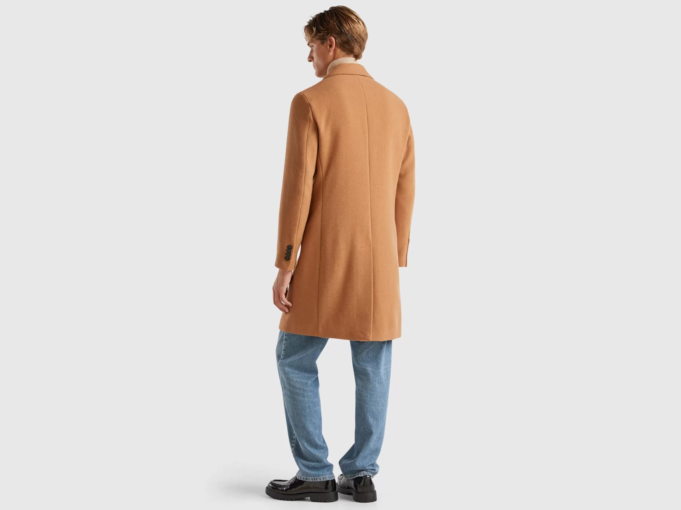 United Colors of Benetton Lined coat in wool blend