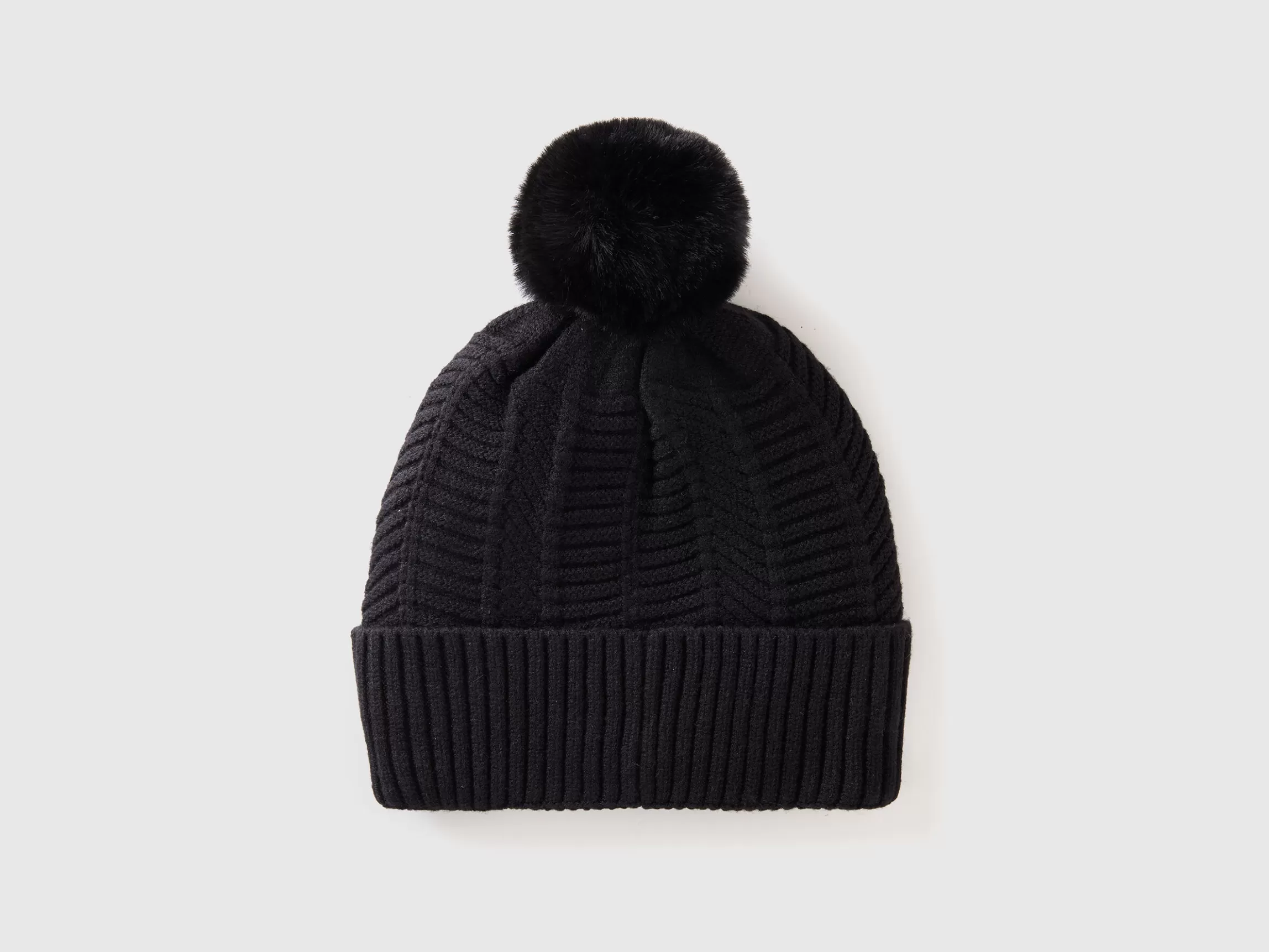 United Colors of Benetton Lined hat with pom pom