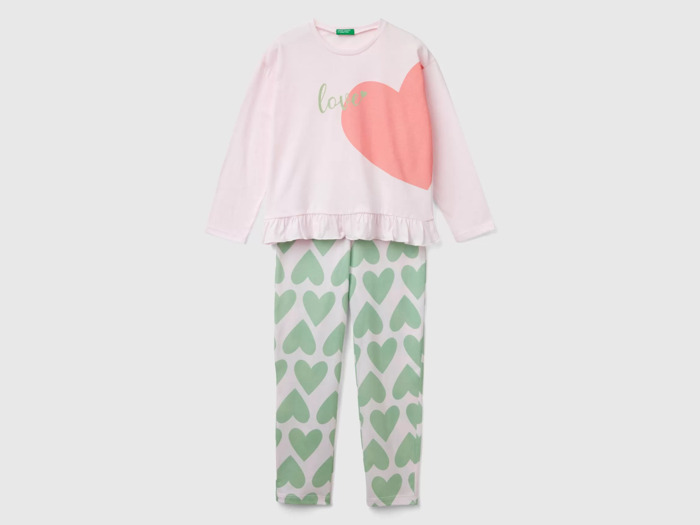 United Colors of Benetton Long fiber cotton heart pyjamas