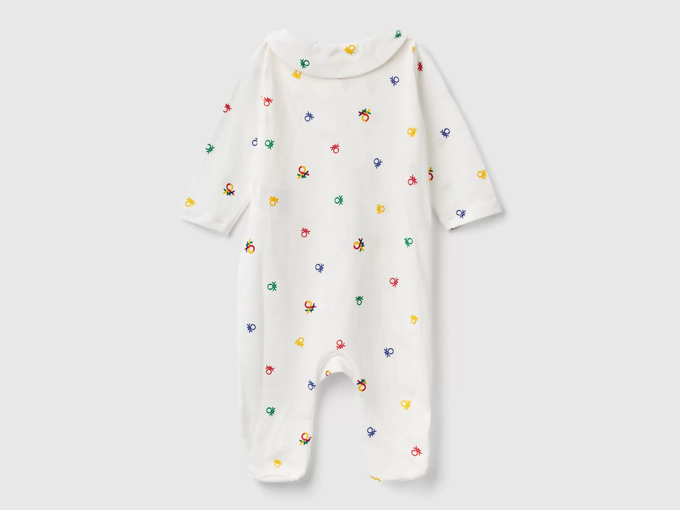 United Colors of Benetton Long gray onesie with heart print