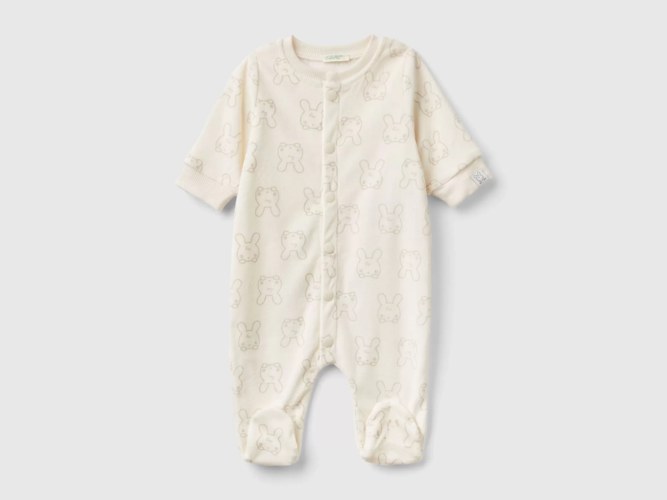 United Colors of Benetton Long onesie with bunny print