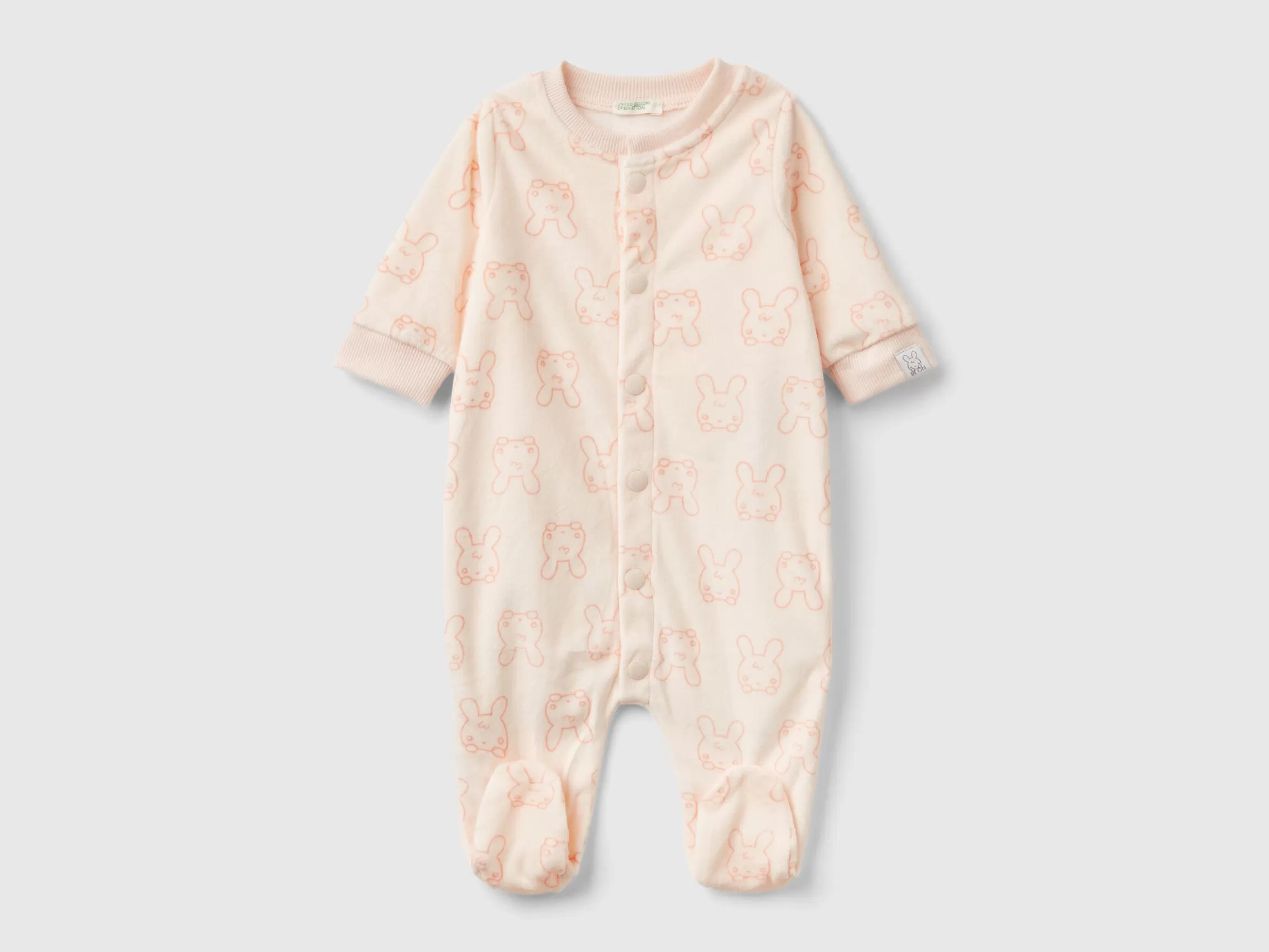 United Colors of Benetton Long onesie with bunny print