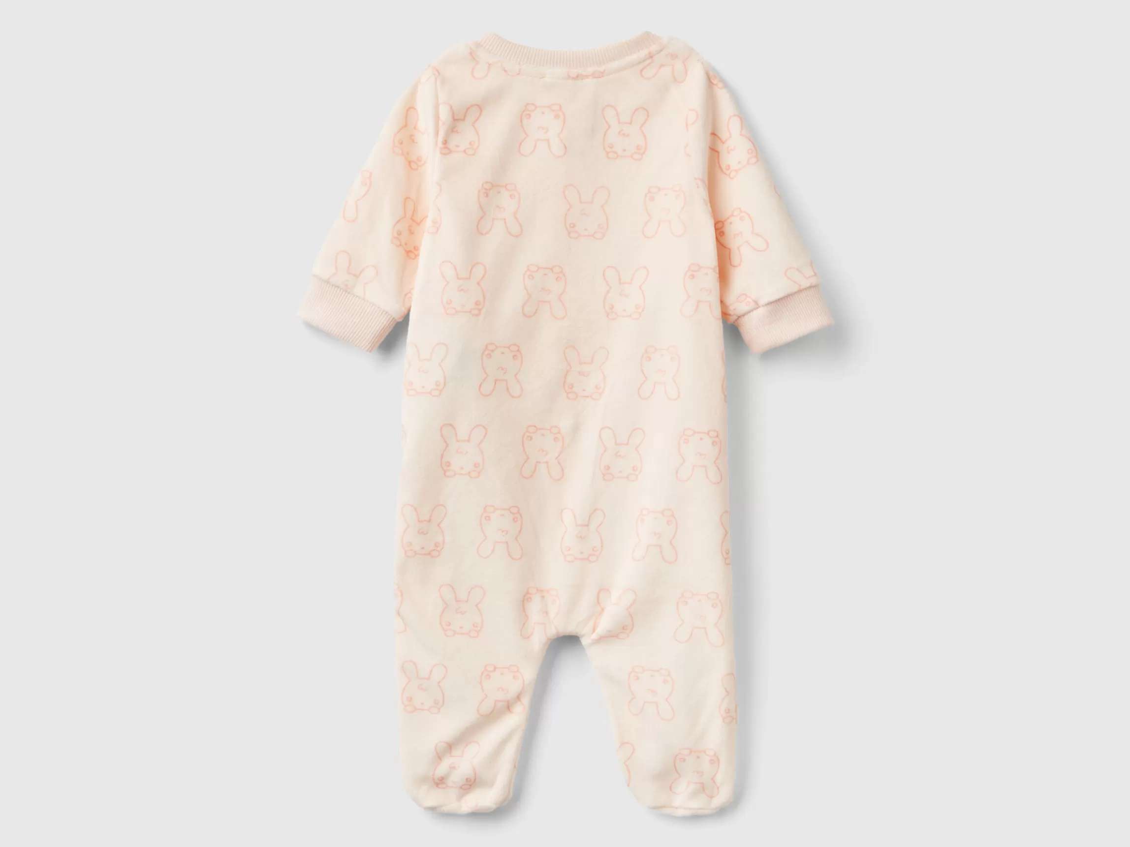 United Colors of Benetton Long onesie with bunny print