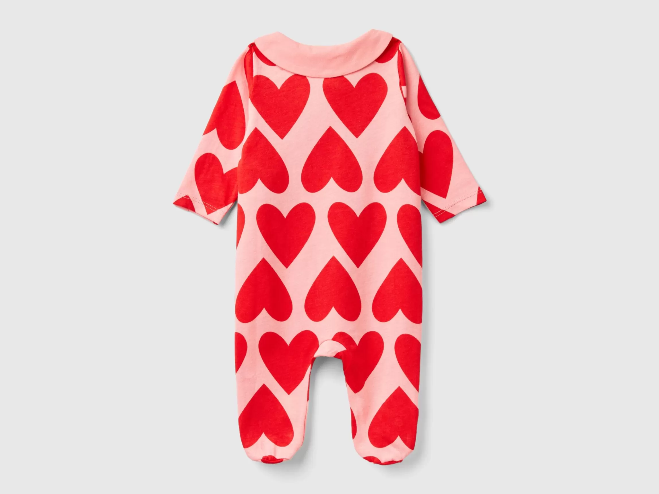 United Colors of Benetton Long onesie with heart print