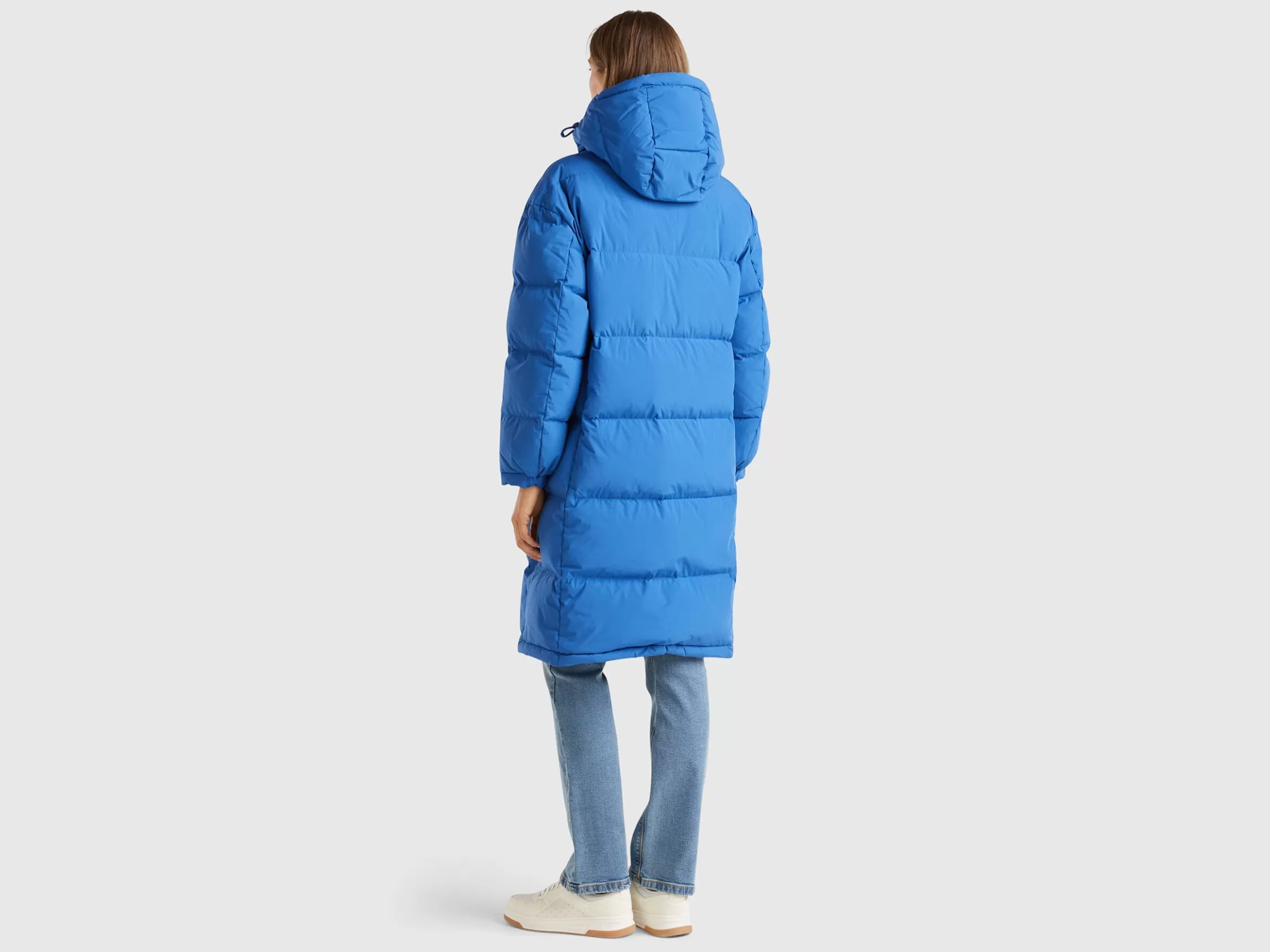 United Colors of Benetton Long puffer jacket with recycled feathers