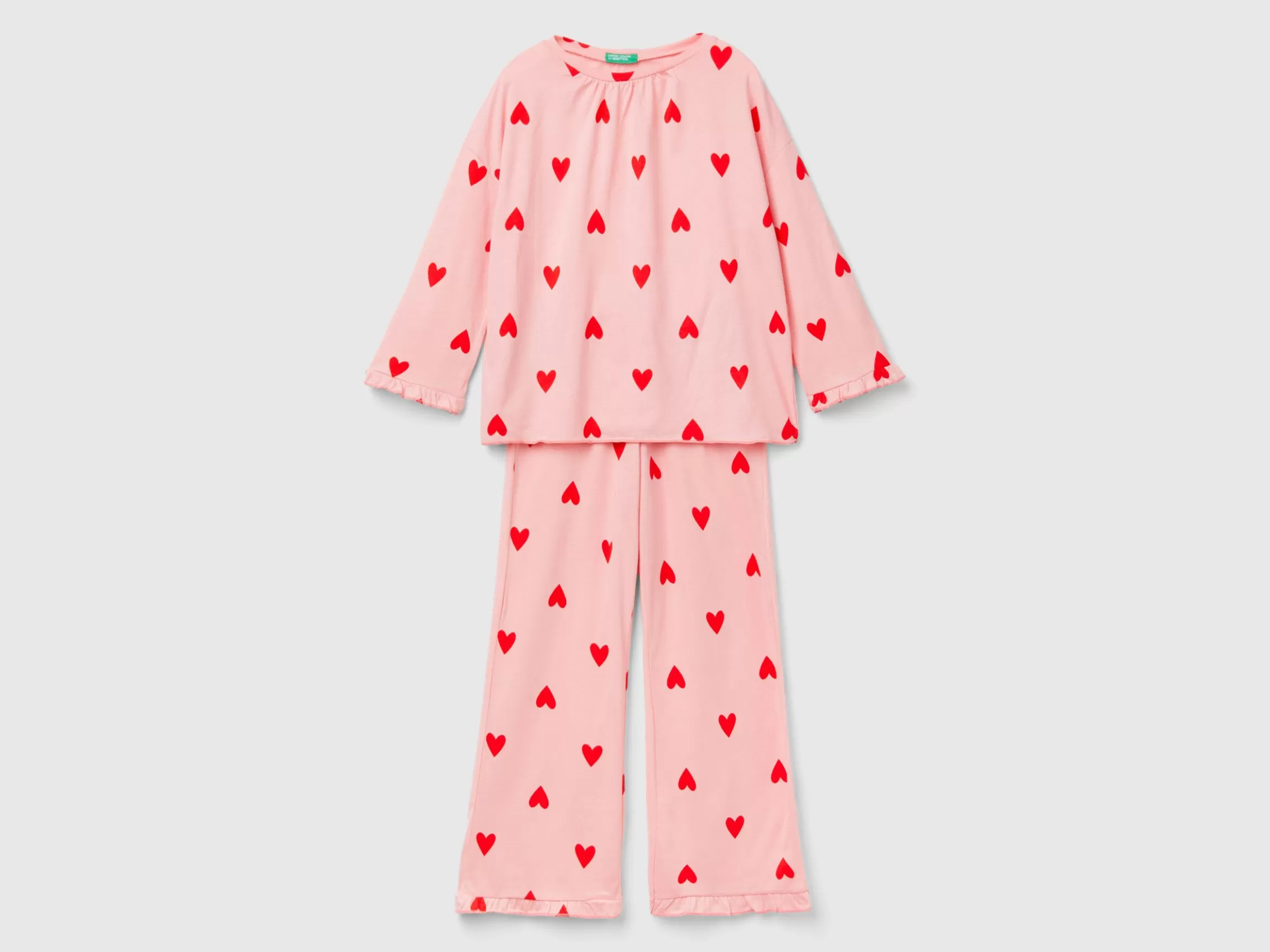 United Colors of Benetton Long pyjamas with heart print