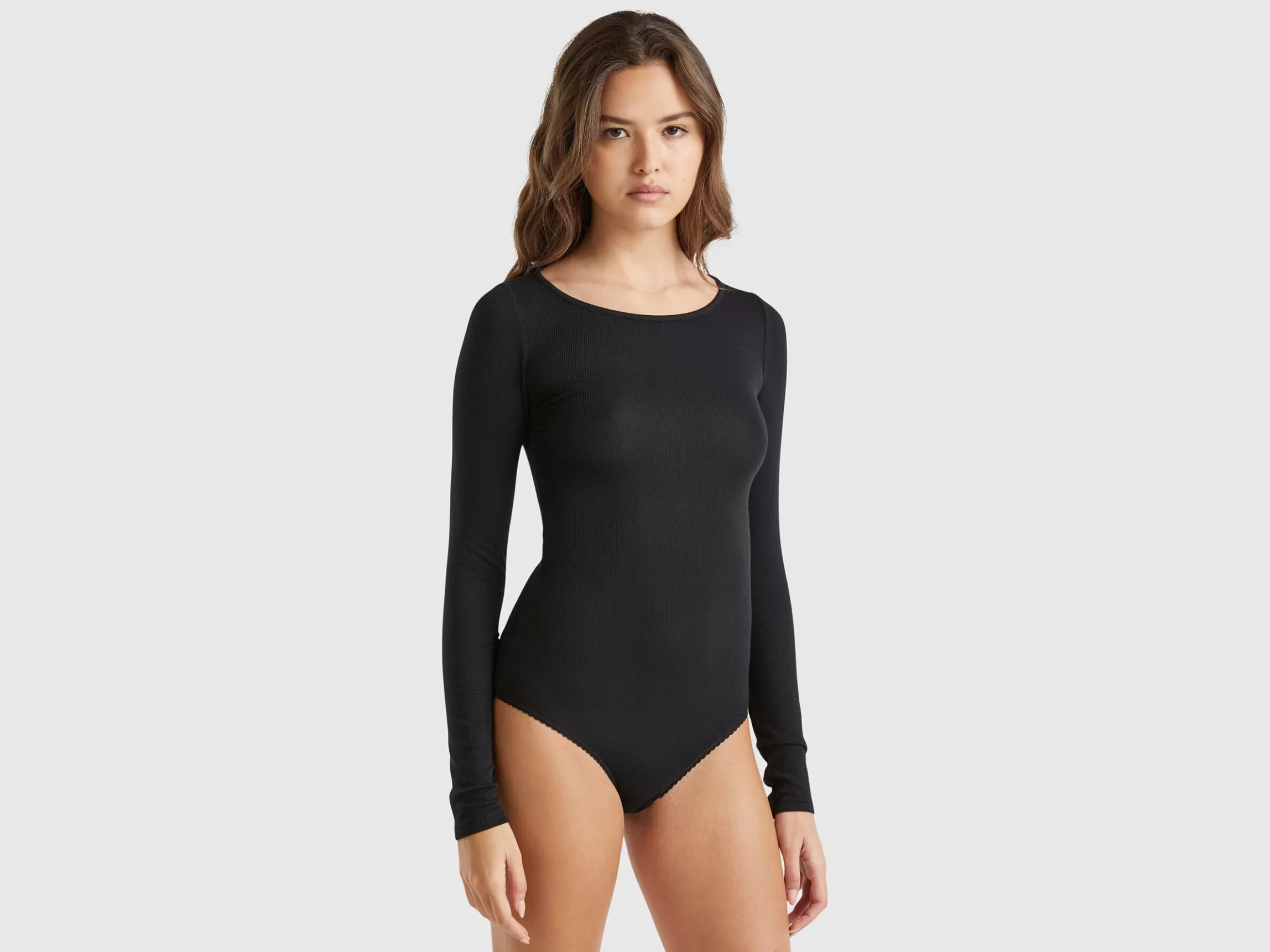 United Colors of Benetton Long sleeve bodysuit in viscose