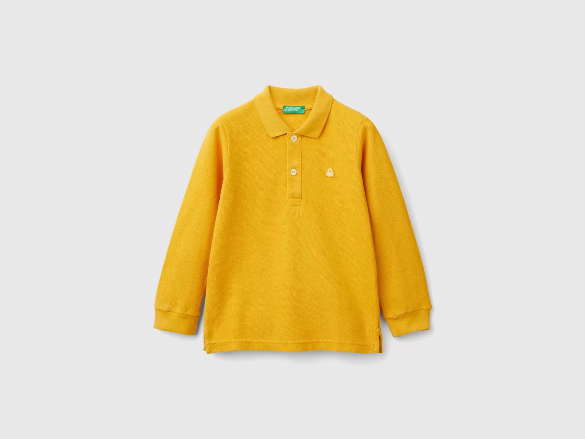 United Colors of Benetton Long sleeve polo in organic cotton