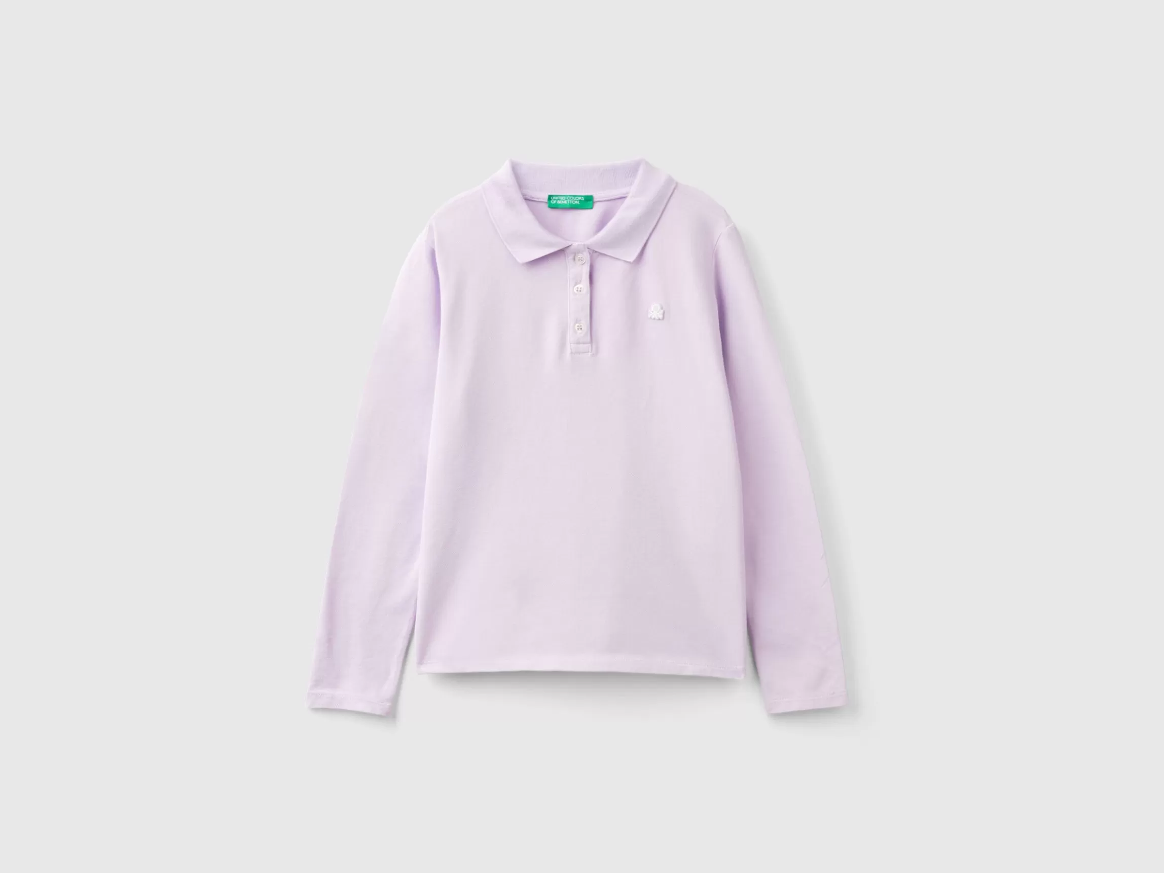 United Colors of Benetton Long sleeve polo in organic cotton