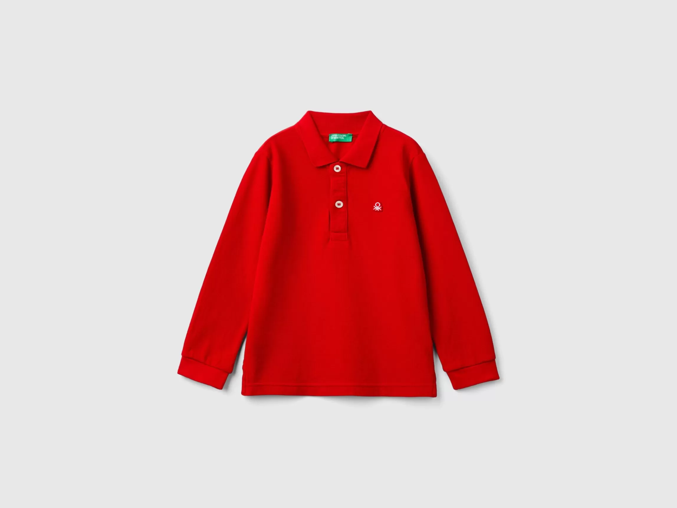 United Colors of Benetton Long sleeve polo in organic cotton