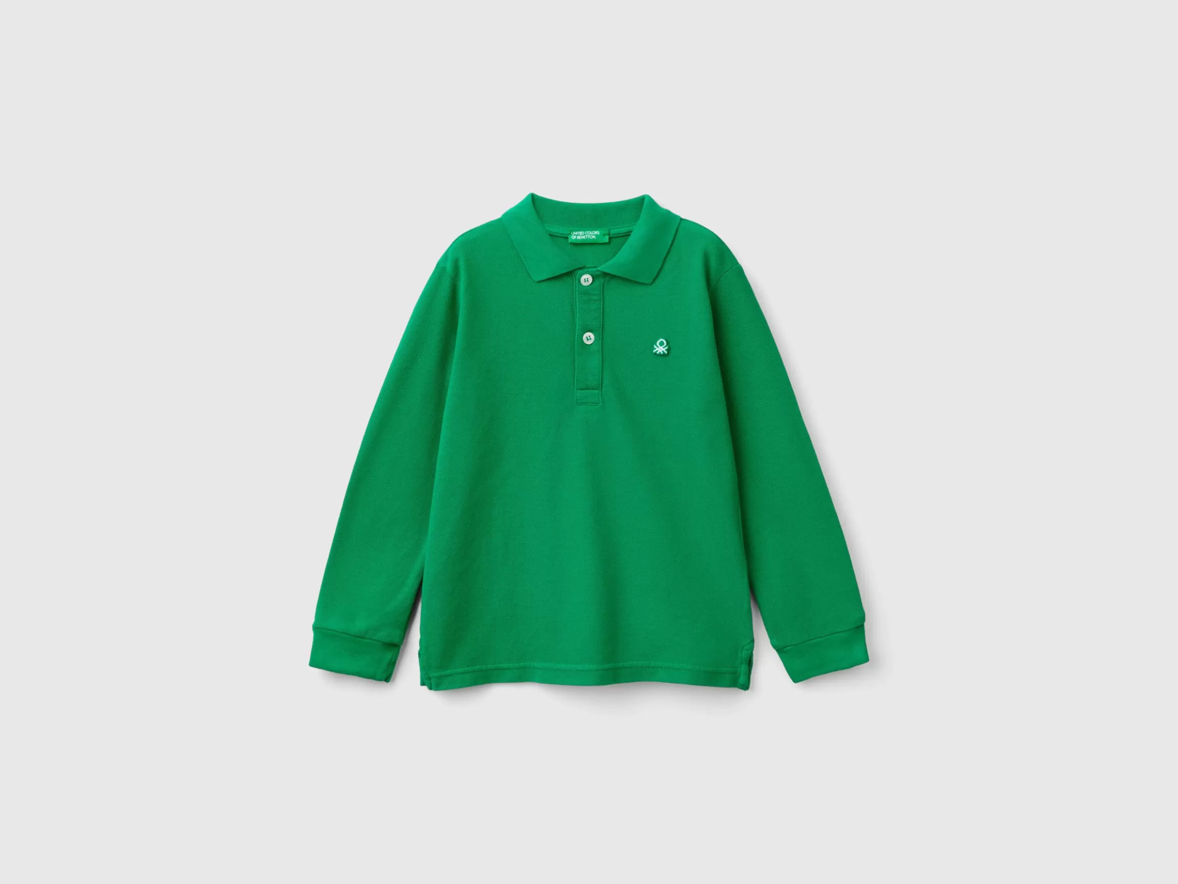 United Colors of Benetton Long sleeve polo in organic cotton