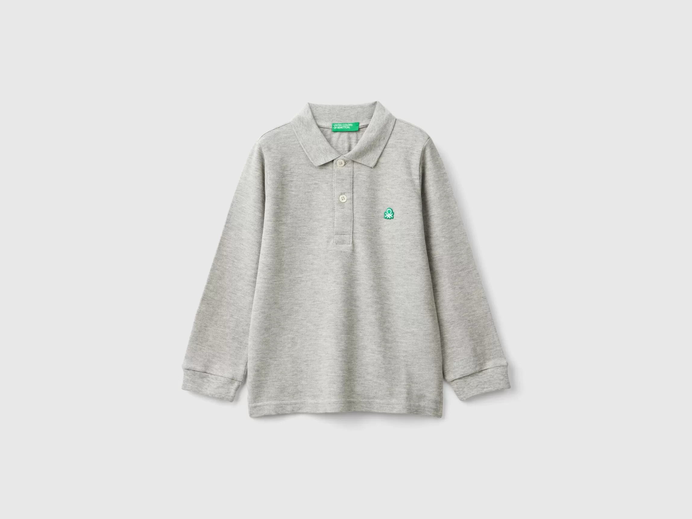 United Colors of Benetton Long sleeve polo in organic cotton