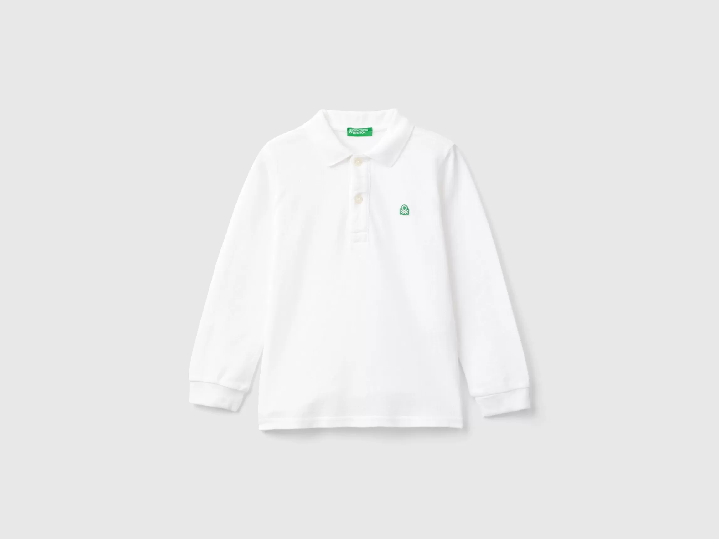 United Colors of Benetton Long sleeve polo in organic cotton