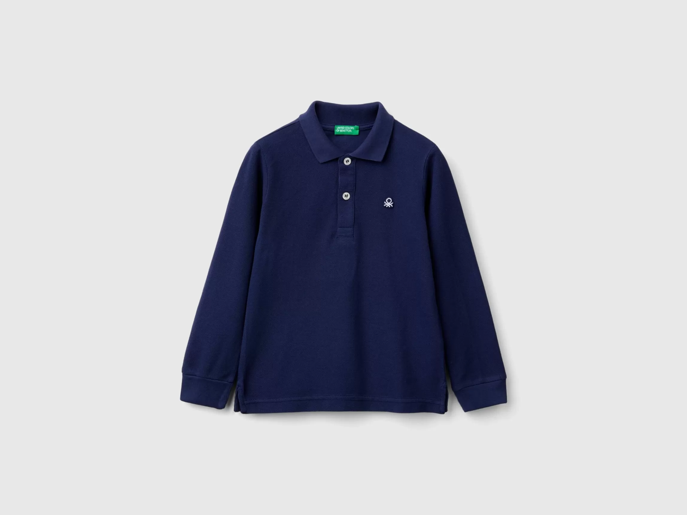 United Colors of Benetton Long sleeve polo in organic cotton