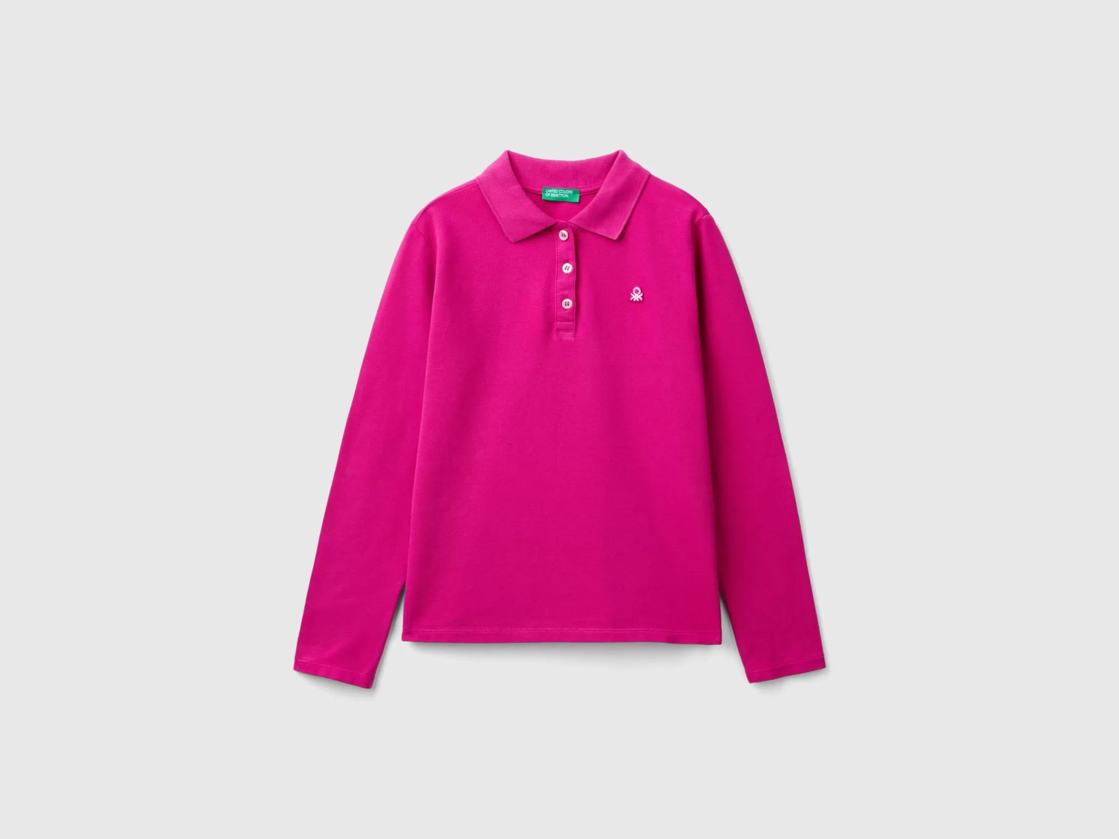 United Colors of Benetton Long sleeve polo in organic cotton