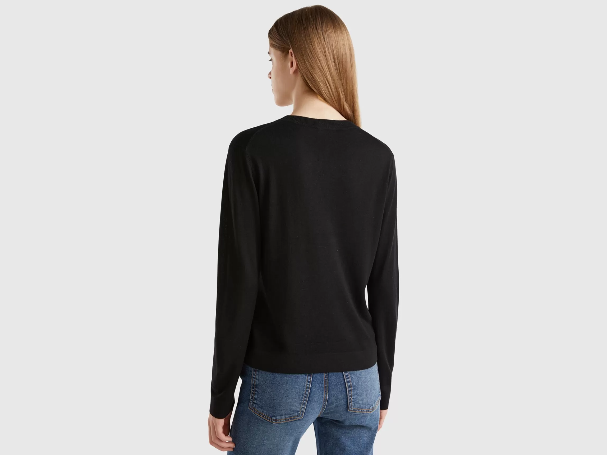 United Colors of Benetton Long sleeve sweater in silk blend