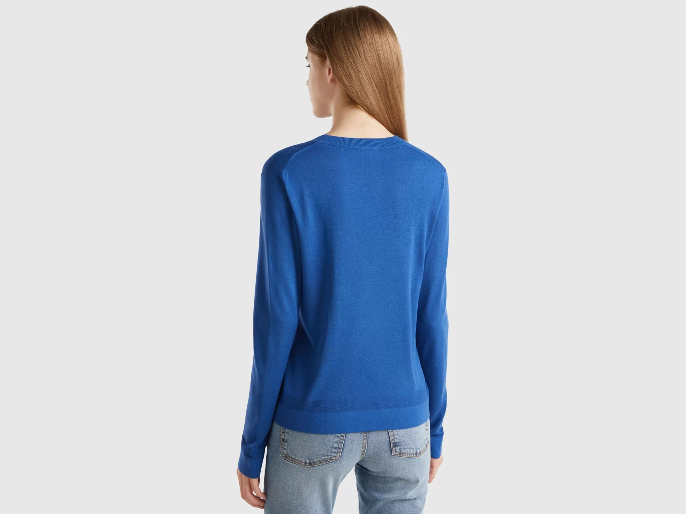 United Colors of Benetton Long sleeve sweater in silk blend