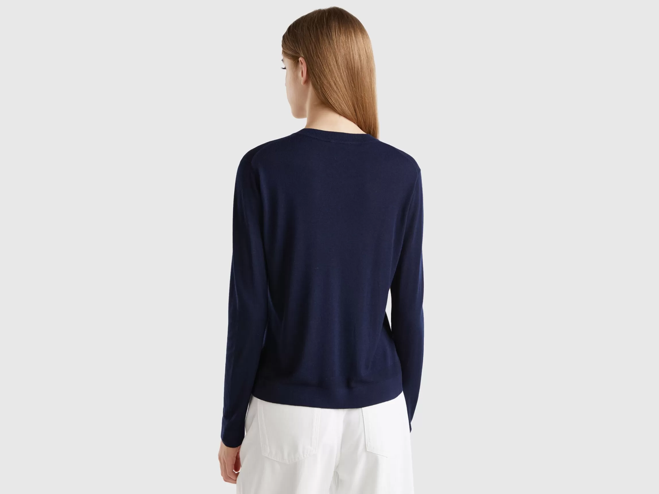 United Colors of Benetton Long sleeve sweater in silk blend