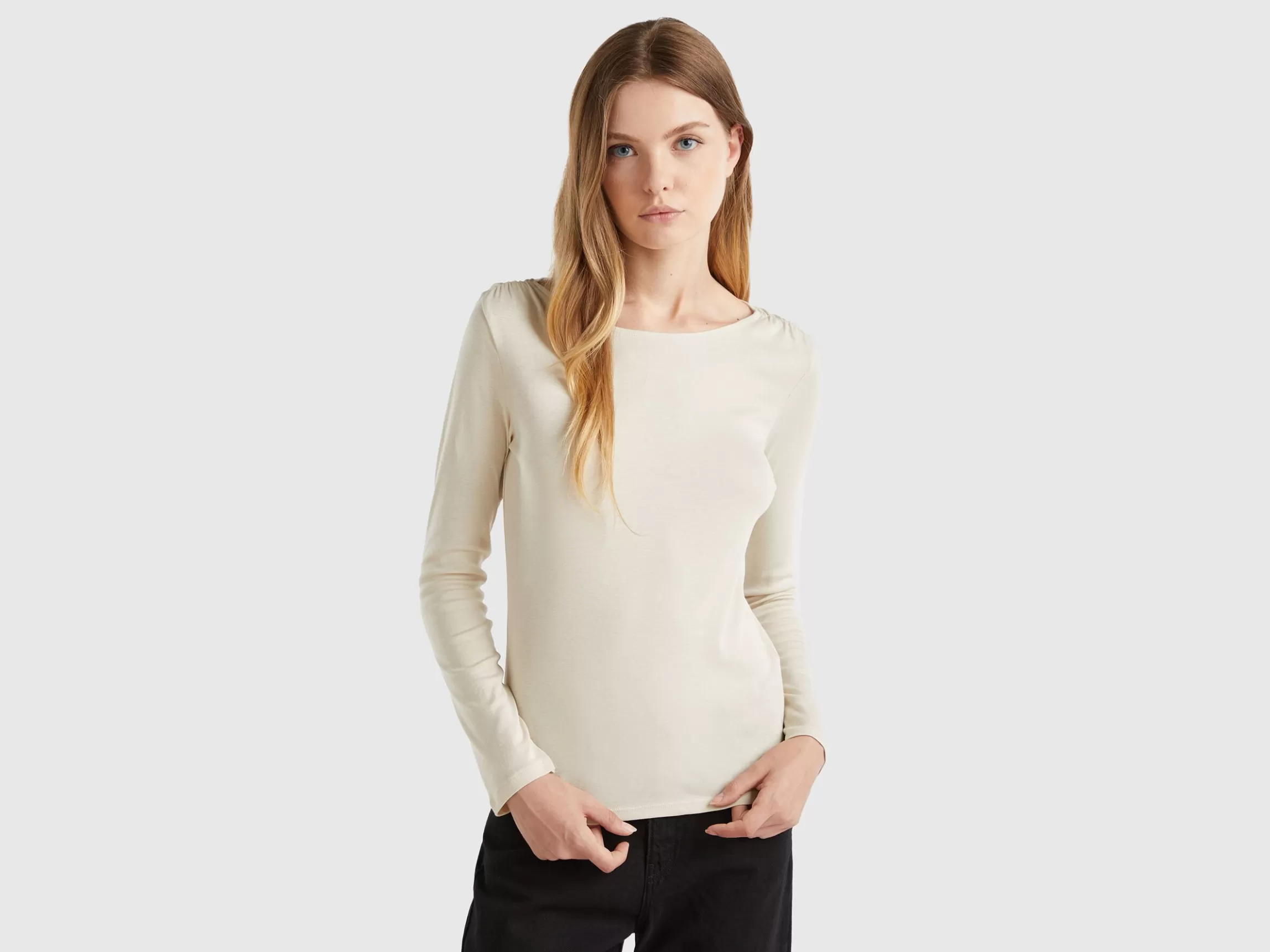 United Colors of Benetton Long sleeve t-shirt in pure cotton
