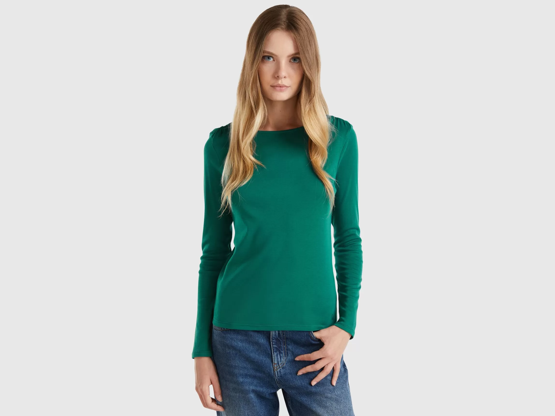 United Colors of Benetton Long sleeve t-shirt in pure cotton