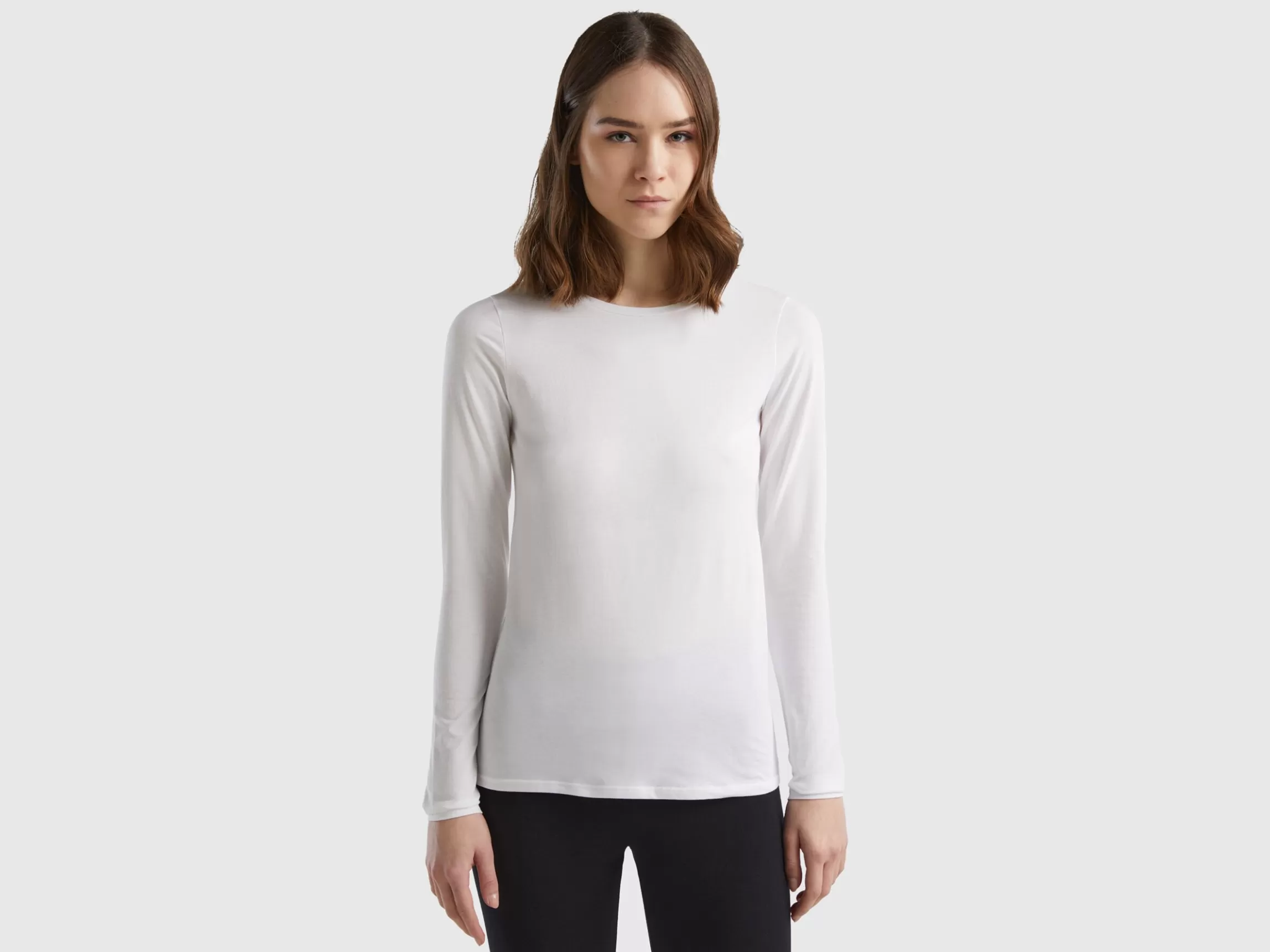 United Colors of Benetton Long sleeve t-shirt in super stretch organic cotton