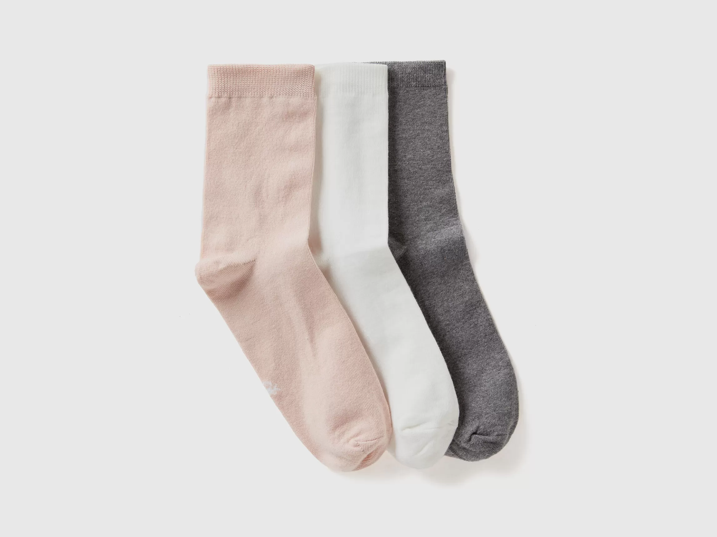 United Colors of Benetton Long sock set in stretch organic cotton blend