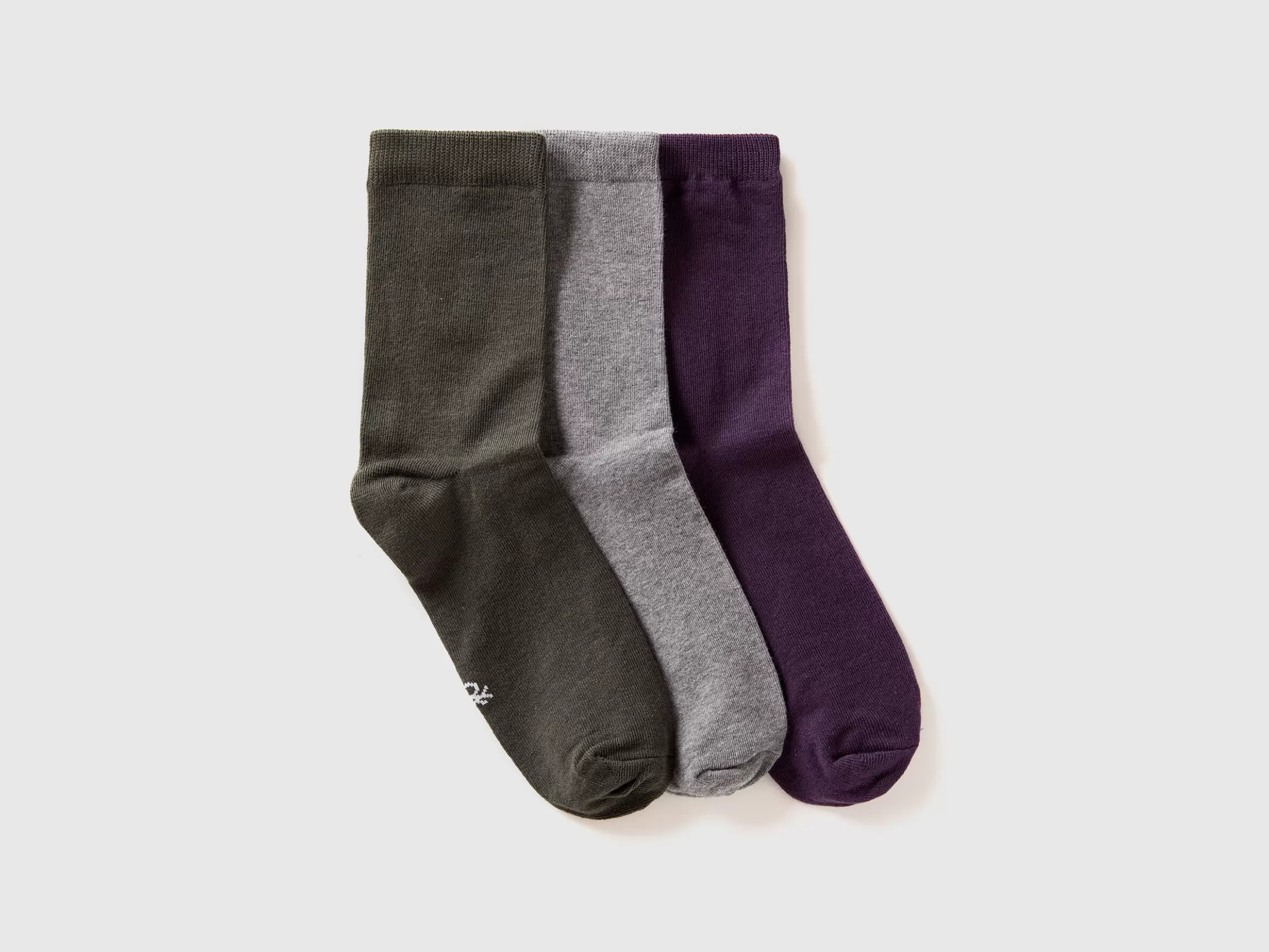 United Colors of Benetton Long sock set in stretch organic cotton blend