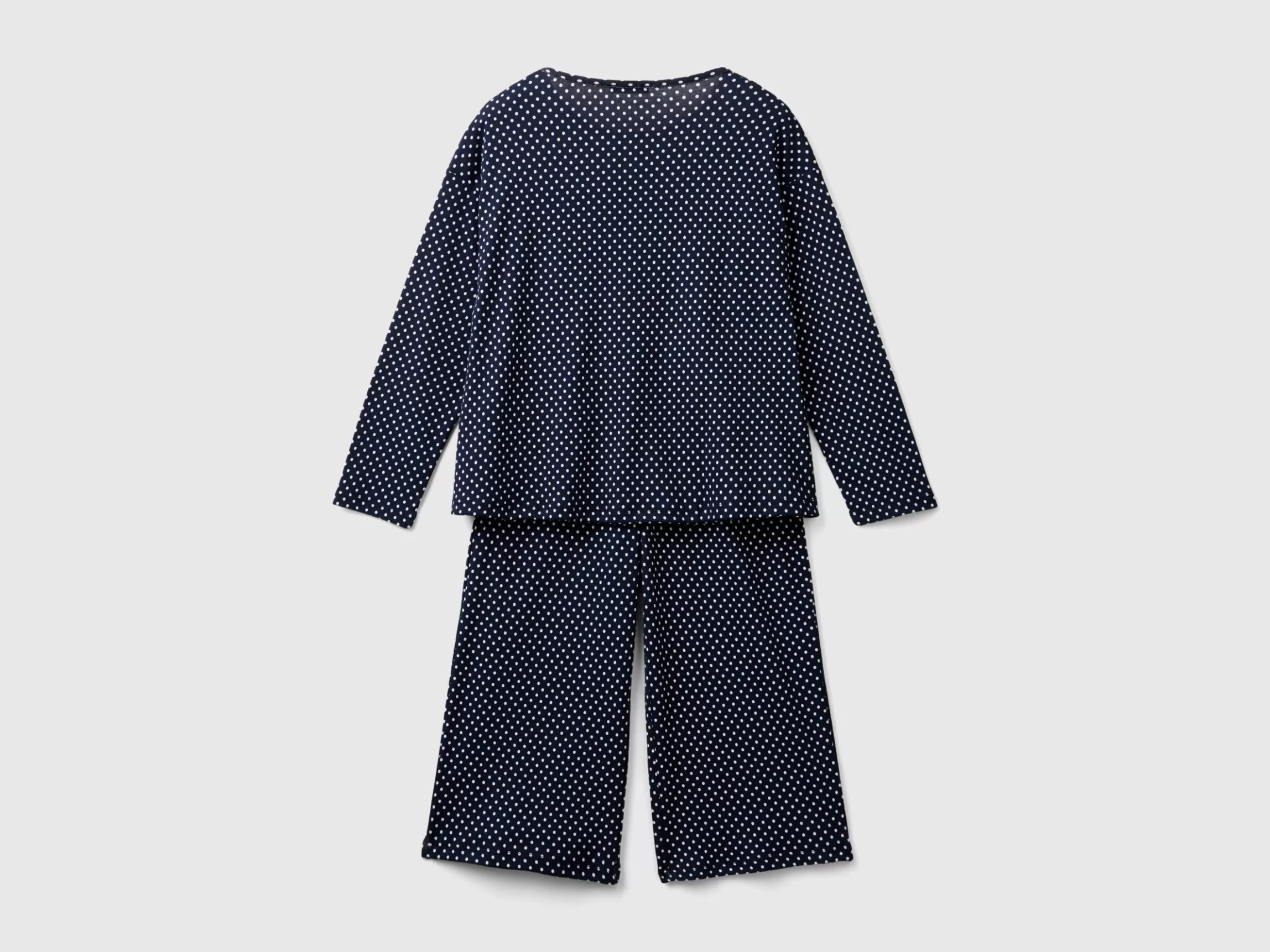 United Colors of Benetton Loose-fitting polka-dot pyjamas in organic cotton