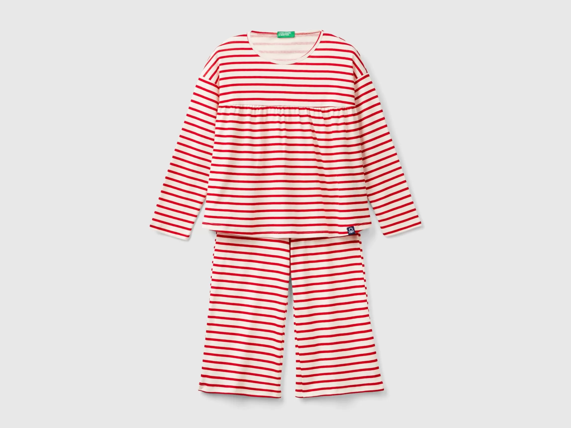 United Colors of Benetton Loose-fitting striped organic cotton pyjamas