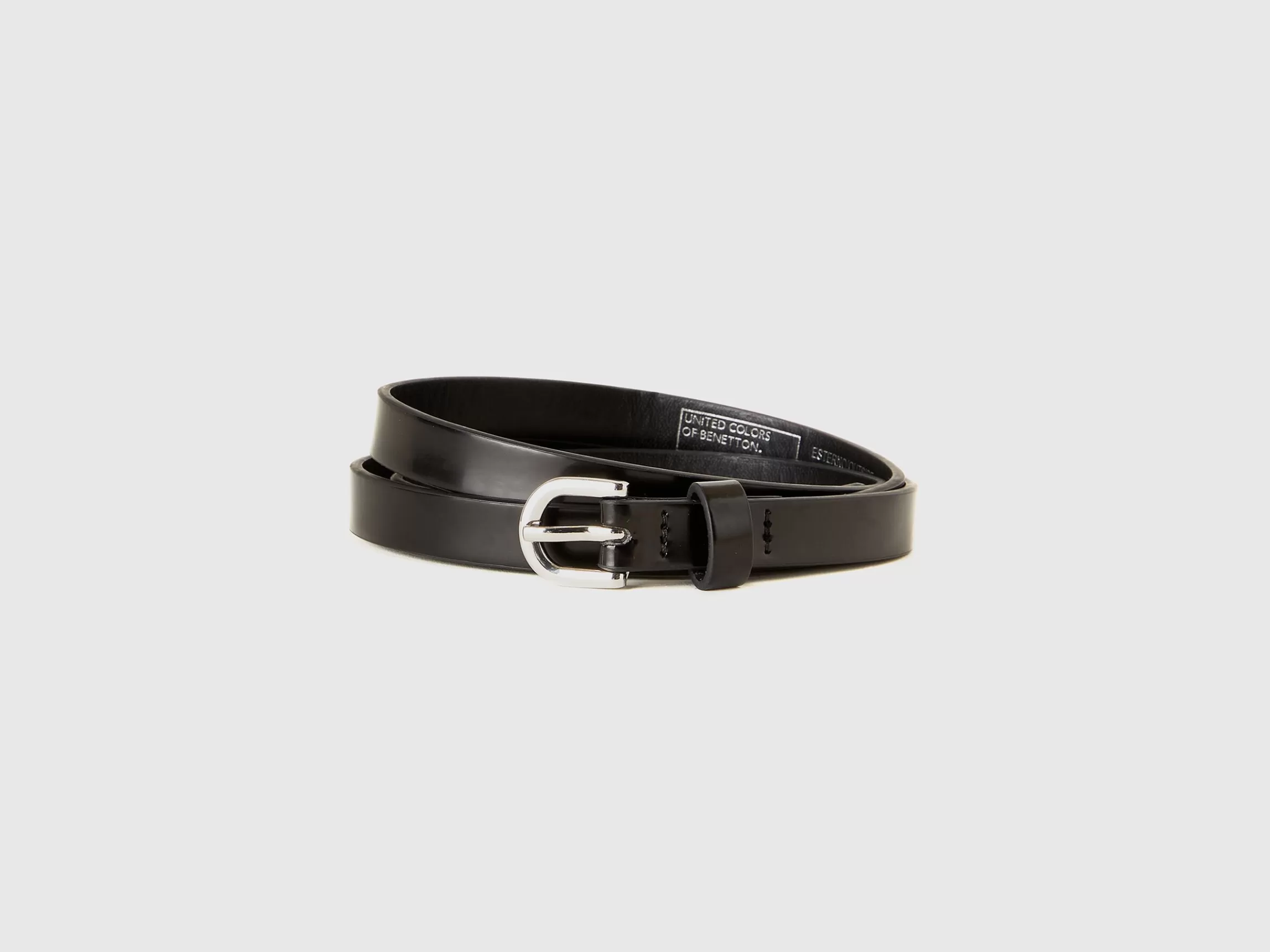 United Colors of Benetton Low synthetic patent leather belt