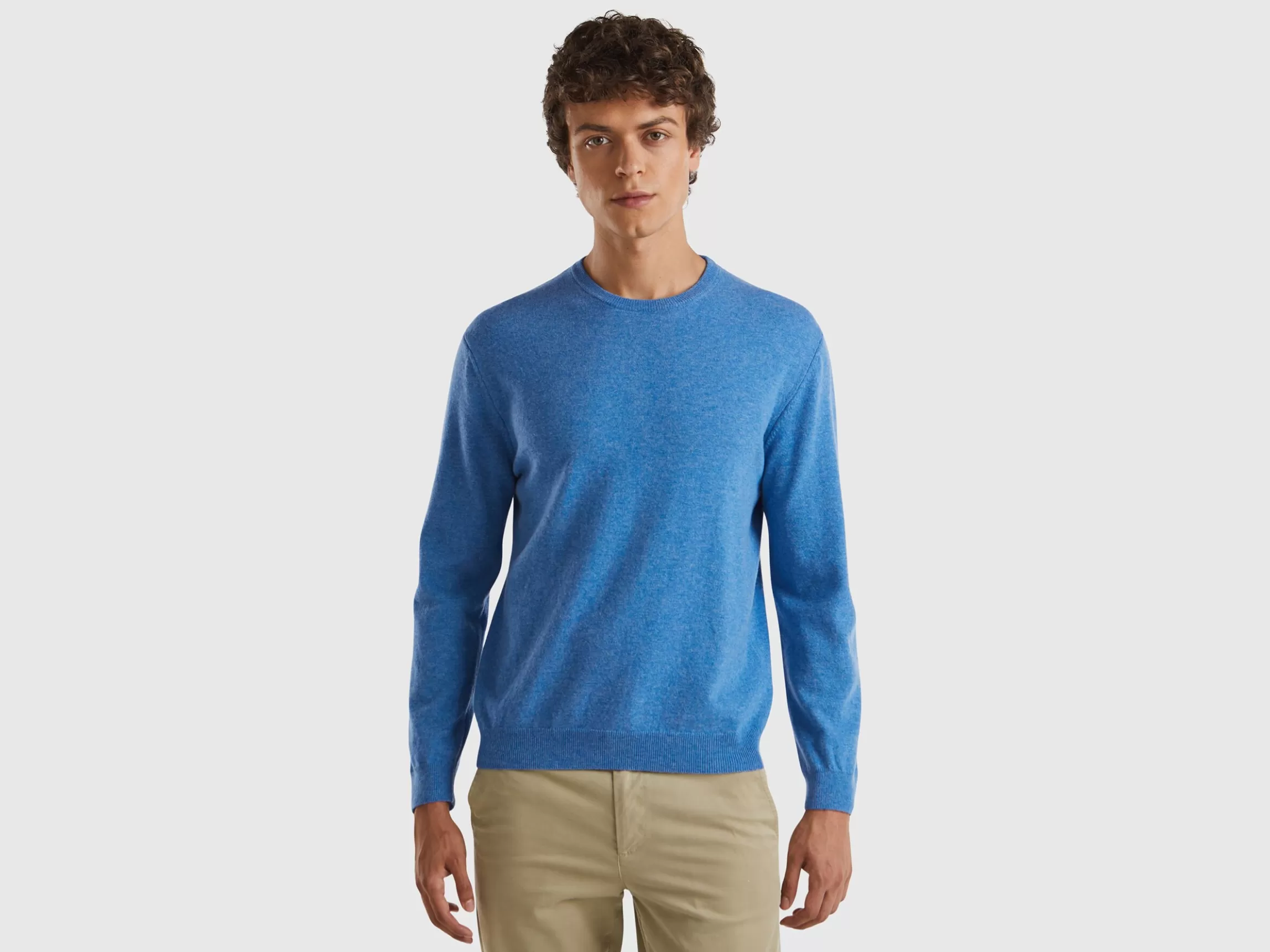 United Colors of Benetton Marl crew neck sweater in pure Merino wool