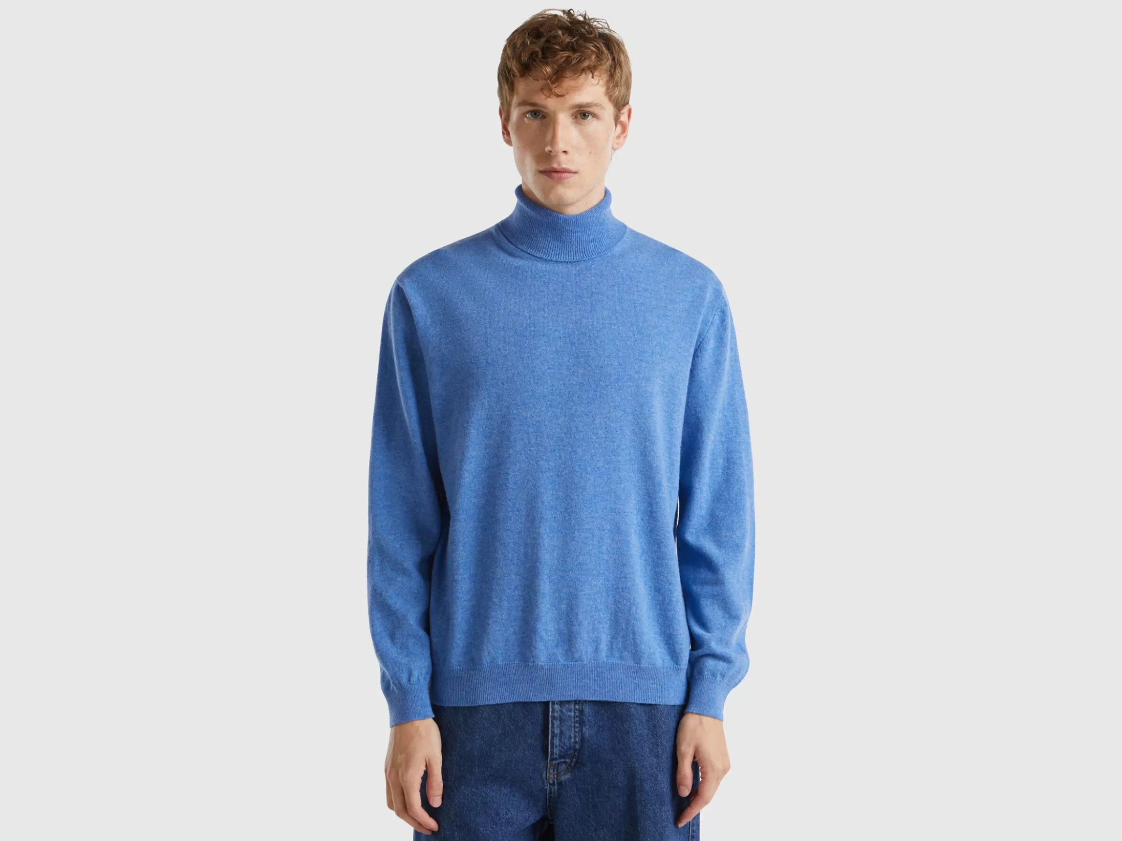 United Colors of Benetton Marl turtle neck in pure Merino wool