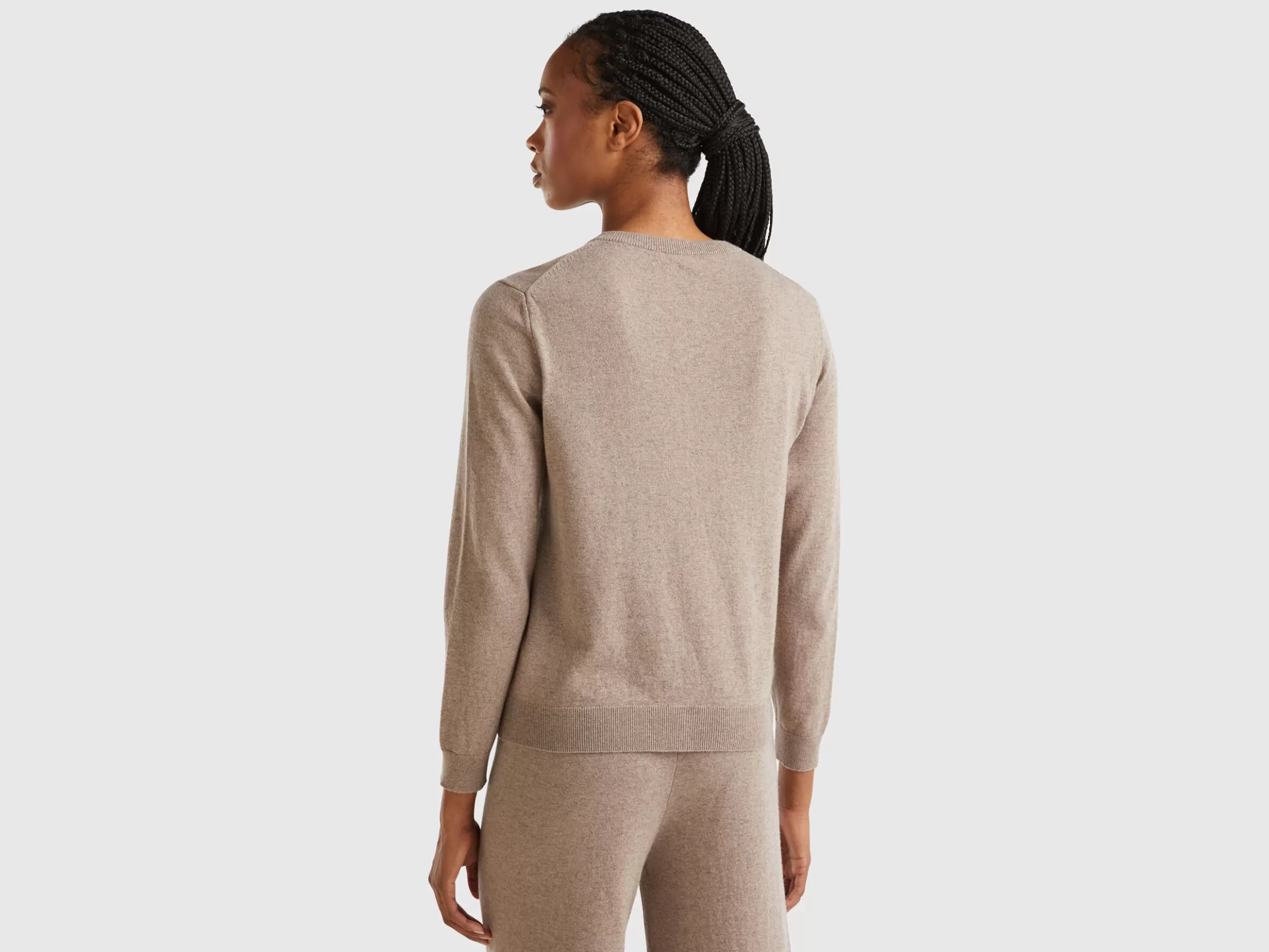 United Colors of Benetton Marl cardigan in wool and cashmere blend