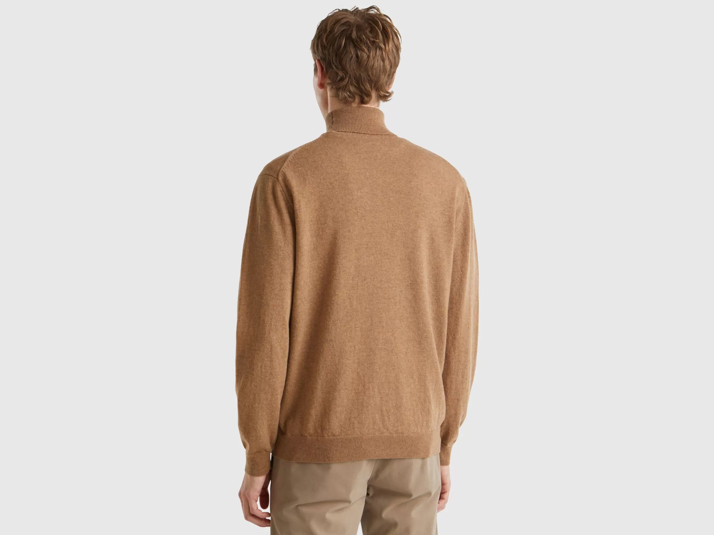 United Colors of Benetton Marl turtleneck in pure Merino wool