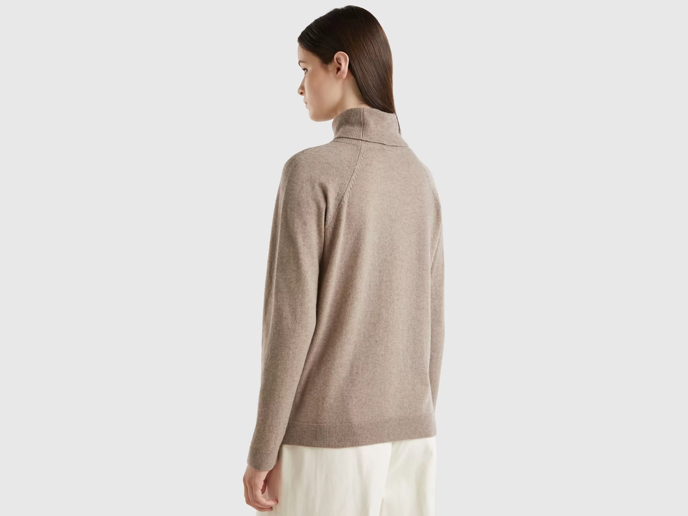 United Colors of Benetton Marl turtleneck in wool and cashmere blend