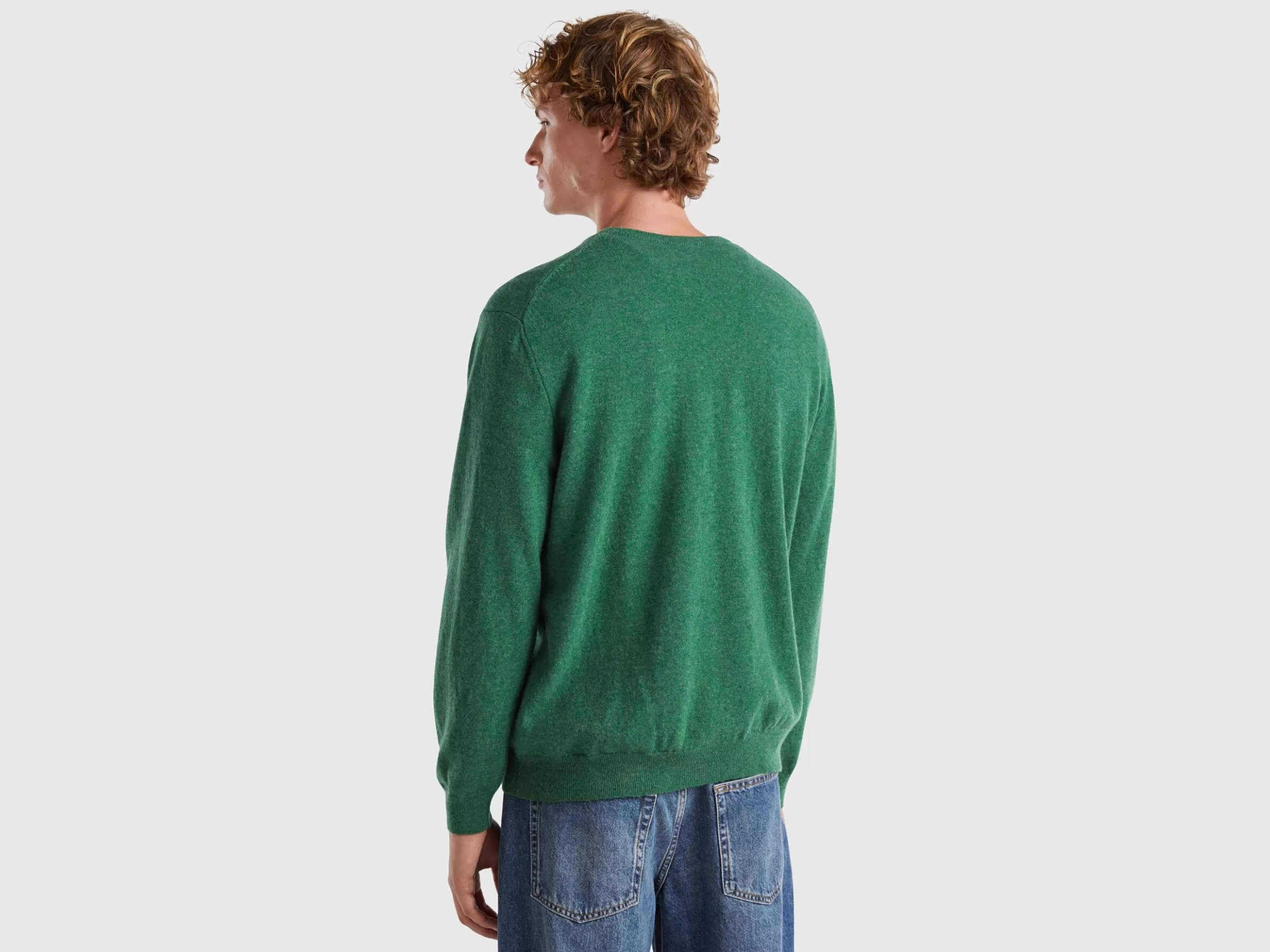 United Colors of Benetton Marl crew neck sweater in pure Merino wool