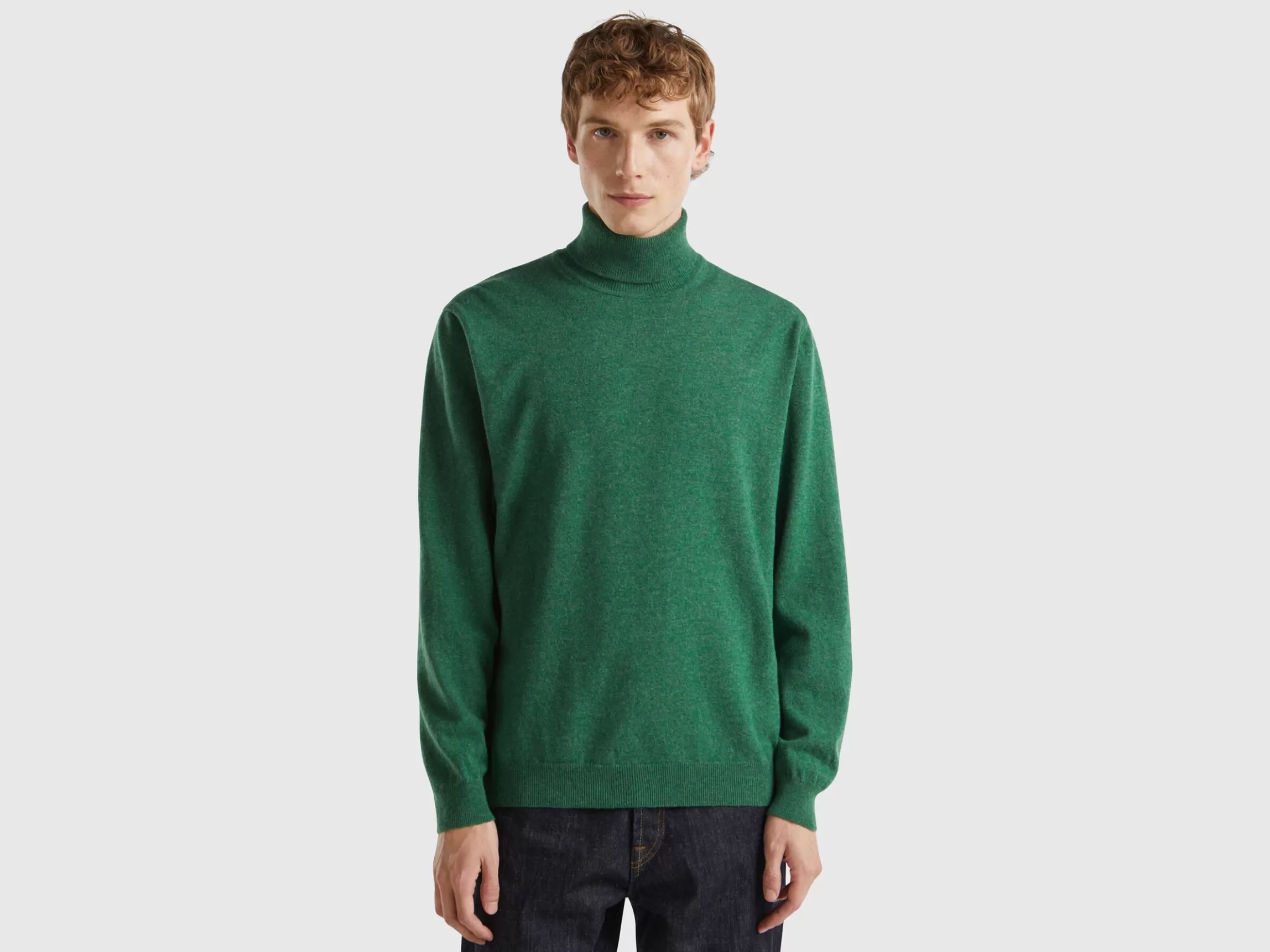 United Colors of Benetton Marl turtleneck in pure Merino wool