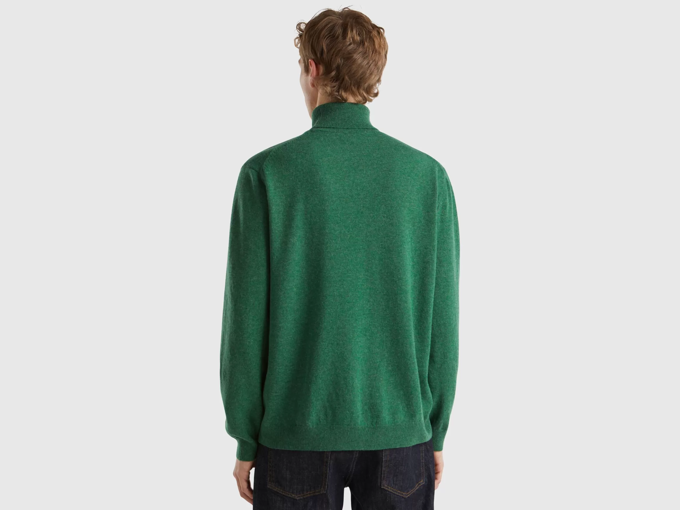 United Colors of Benetton Marl turtleneck in pure Merino wool