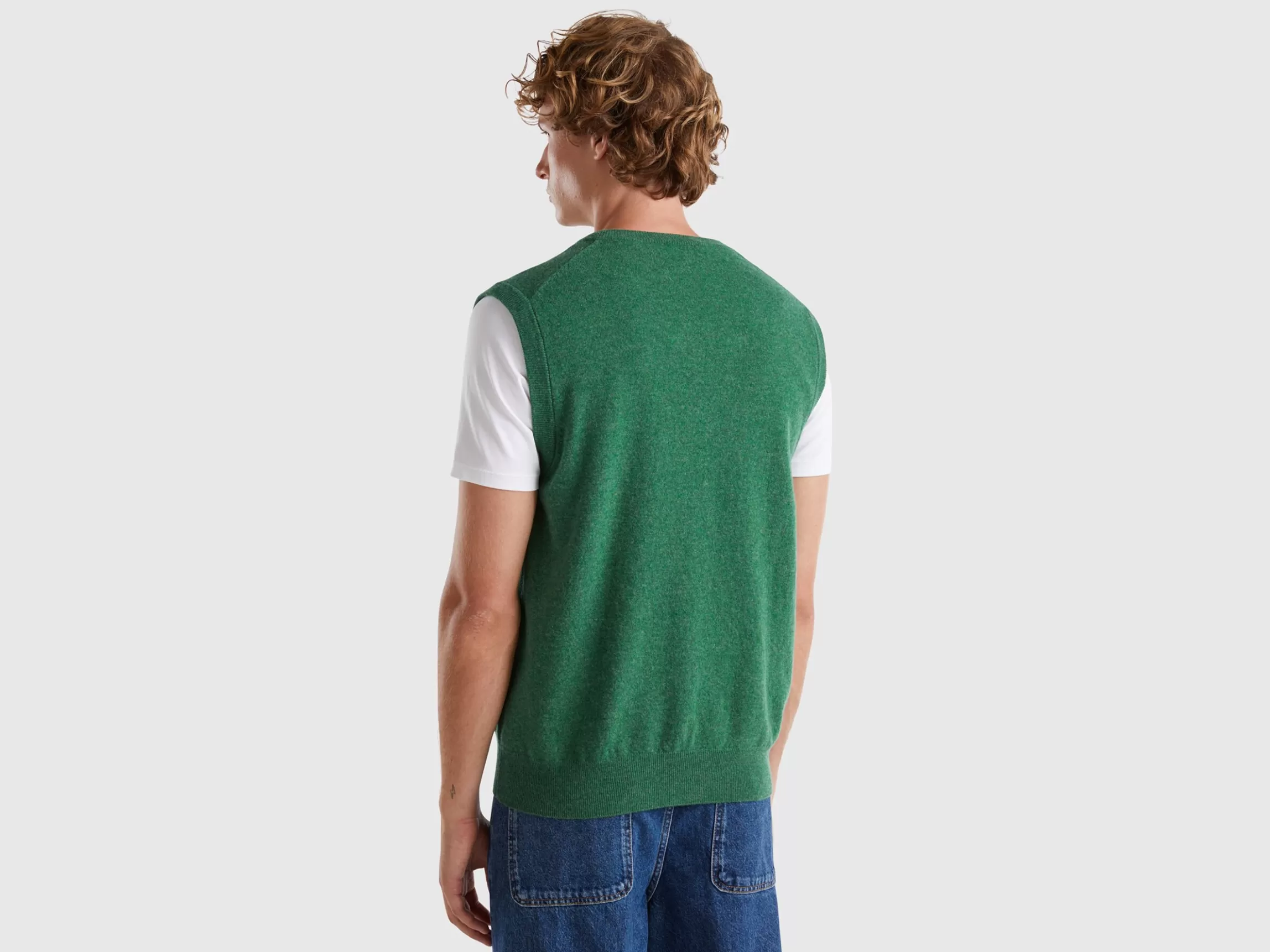 United Colors of Benetton Marl vest in pure Merino wool