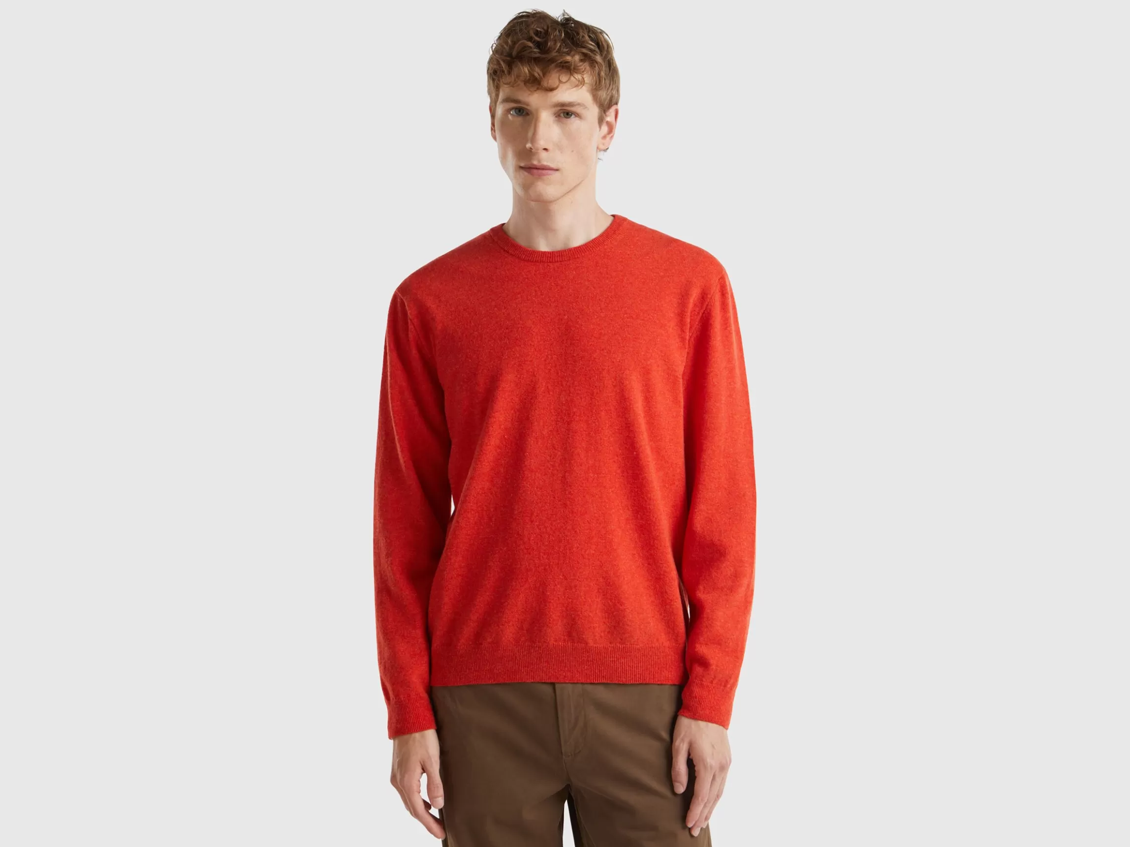 United Colors of Benetton Marl crew neck sweater in pure Merino wool