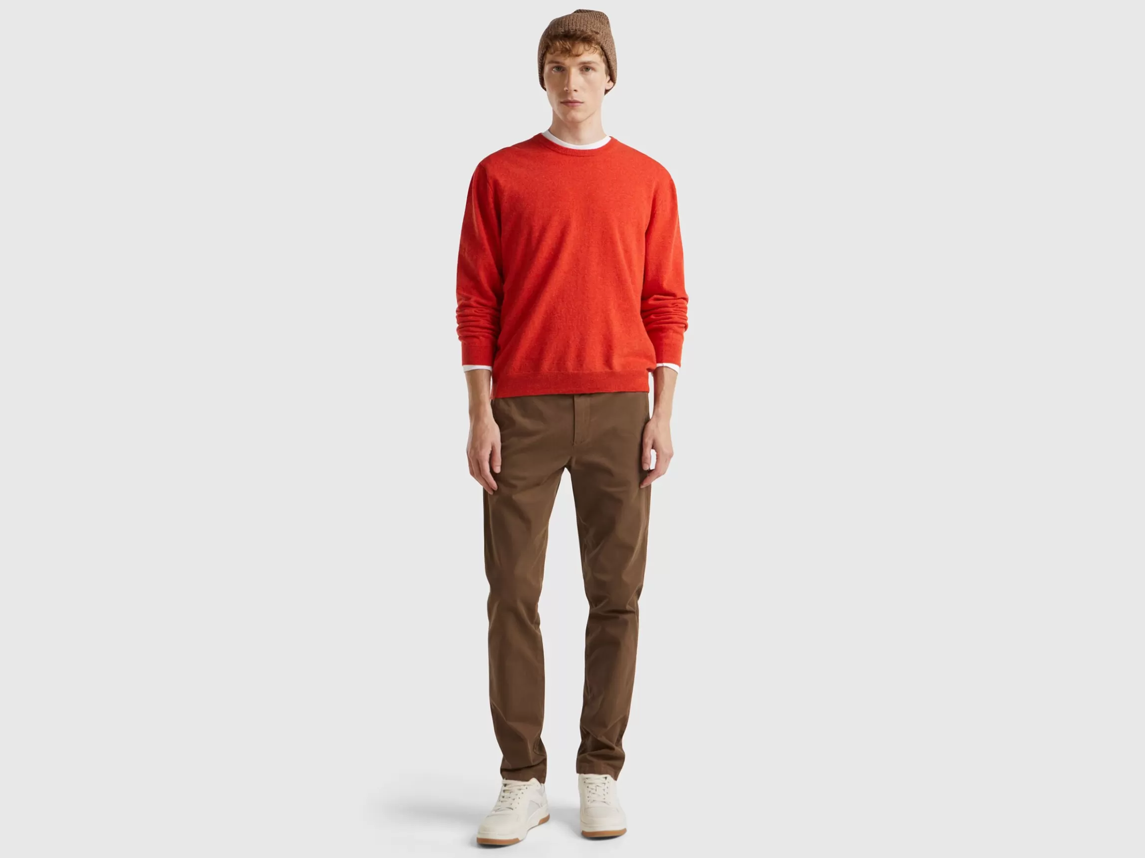 United Colors of Benetton Marl crew neck sweater in pure Merino wool