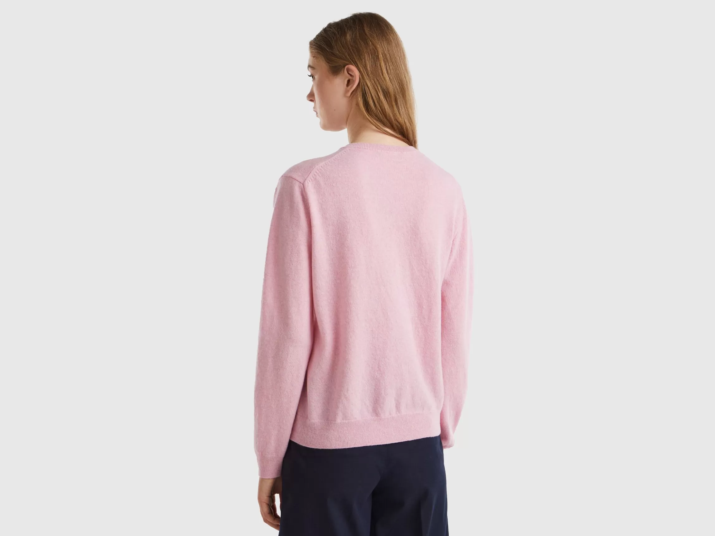 United Colors of Benetton Marl crew neck cardigan in pure Merino wool