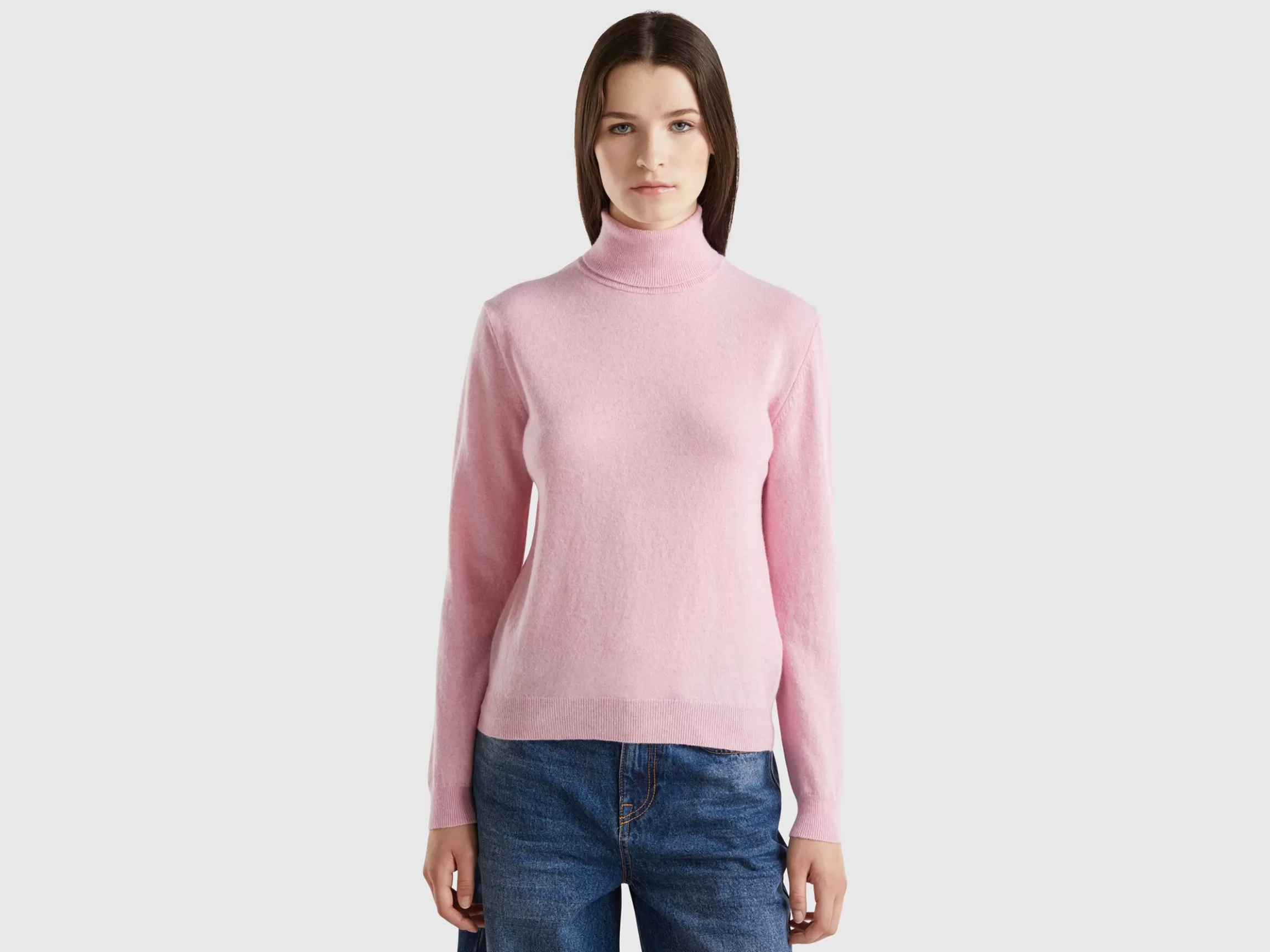 United Colors of Benetton Marl turtleneck sweater in pure Merino wool